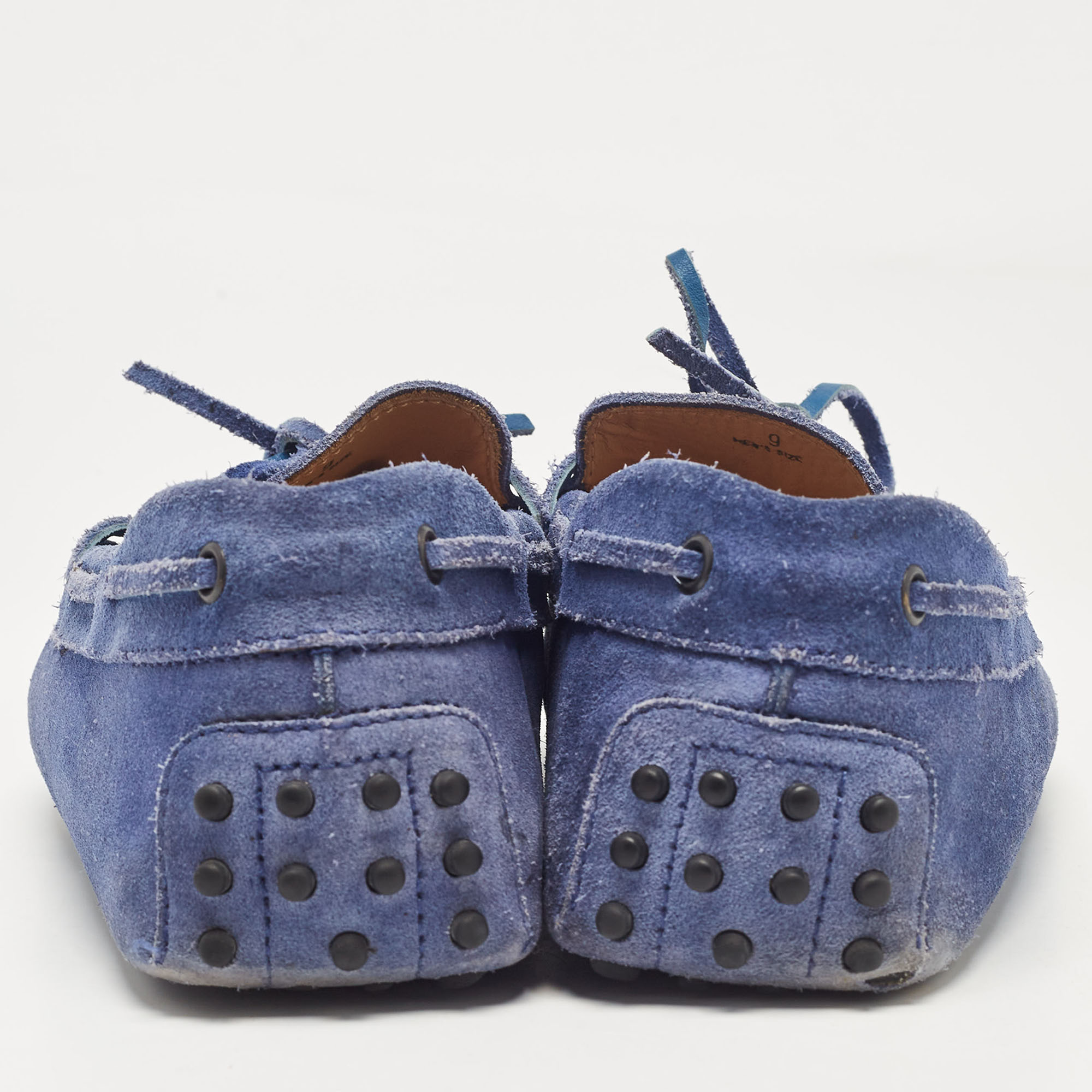 Tod`s Blue Suede Bow Loafers Size 43 