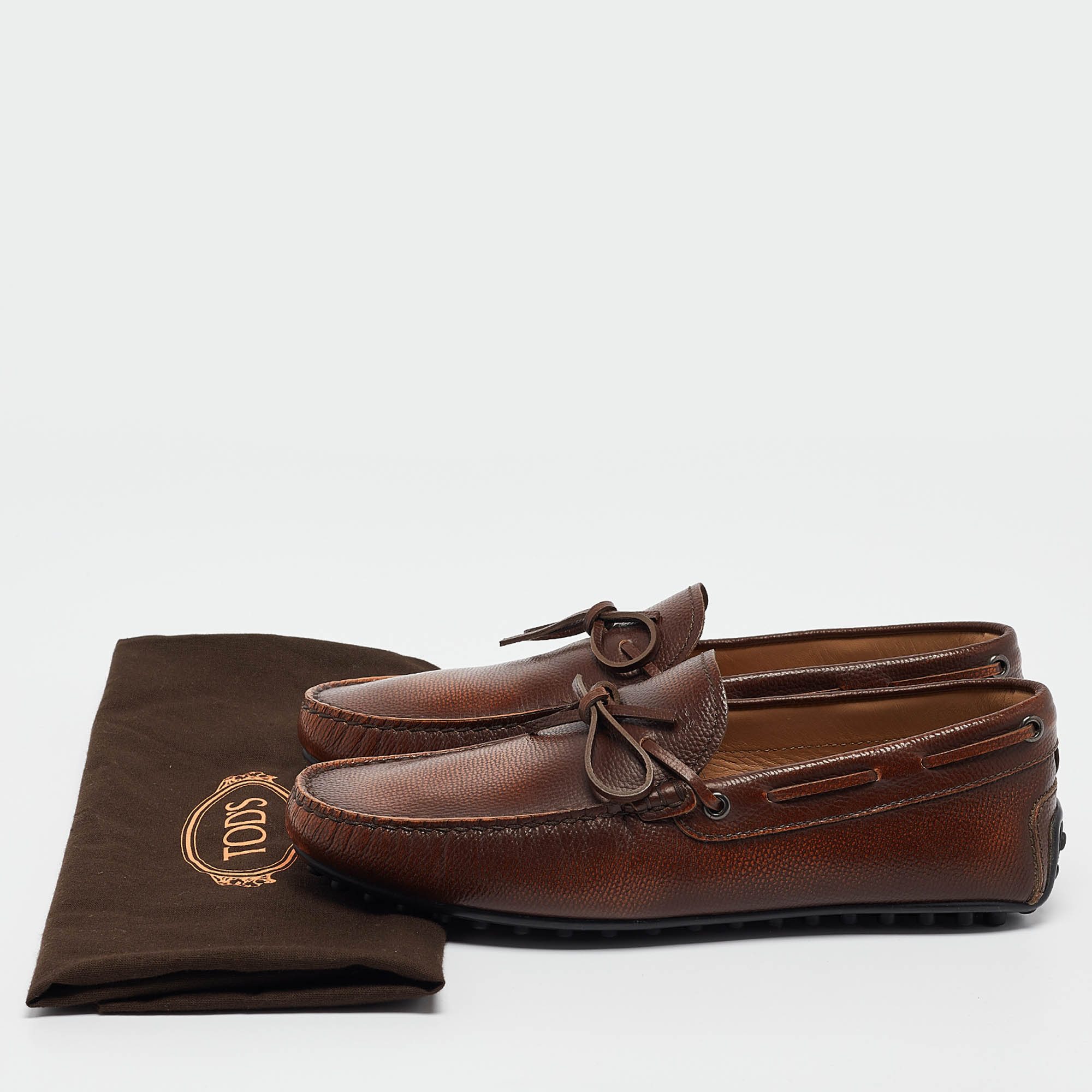 Tod`s Brown Leather Slip On Loafers Size 39.5 
