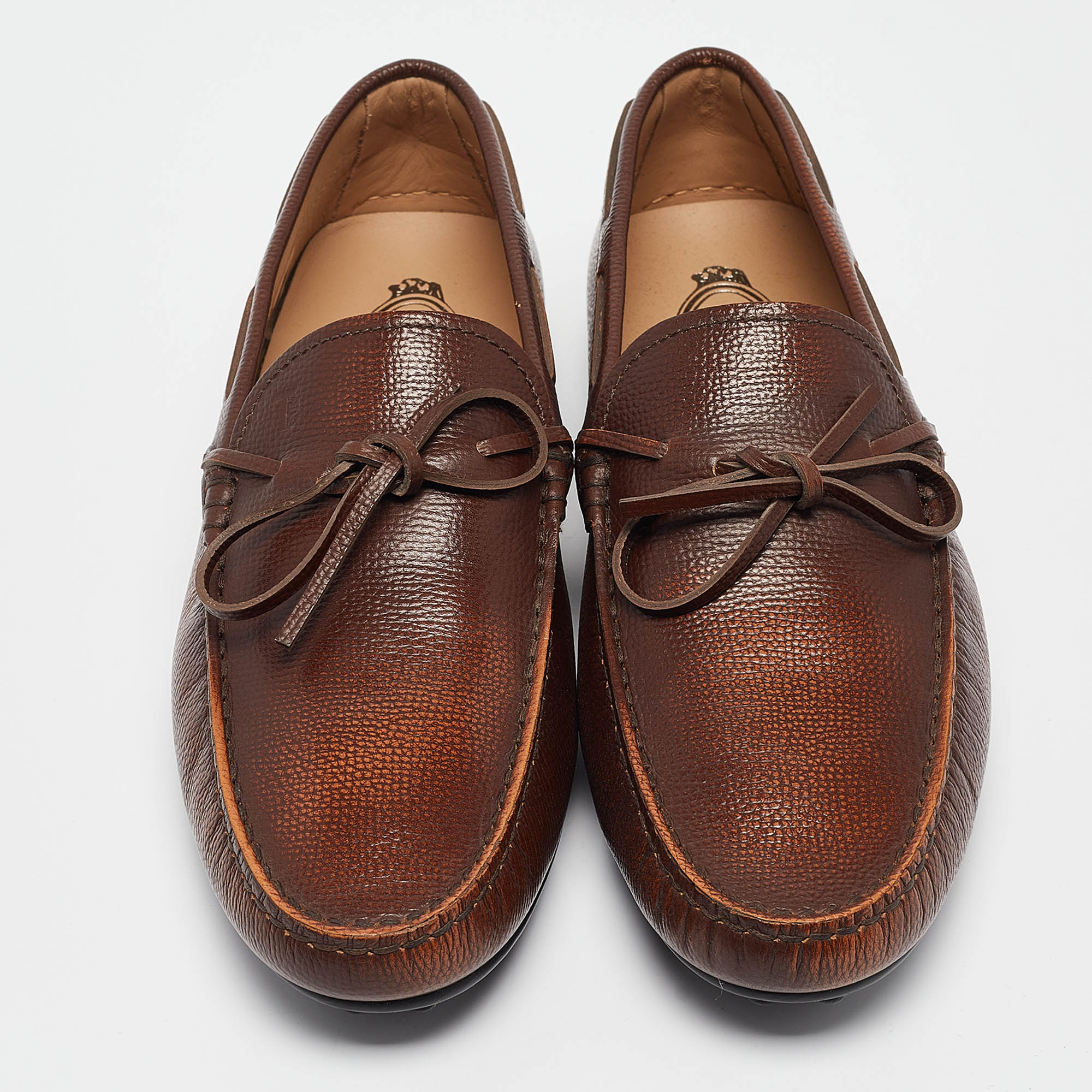 Tod`s Brown Leather Slip On Loafers Size 39.5 