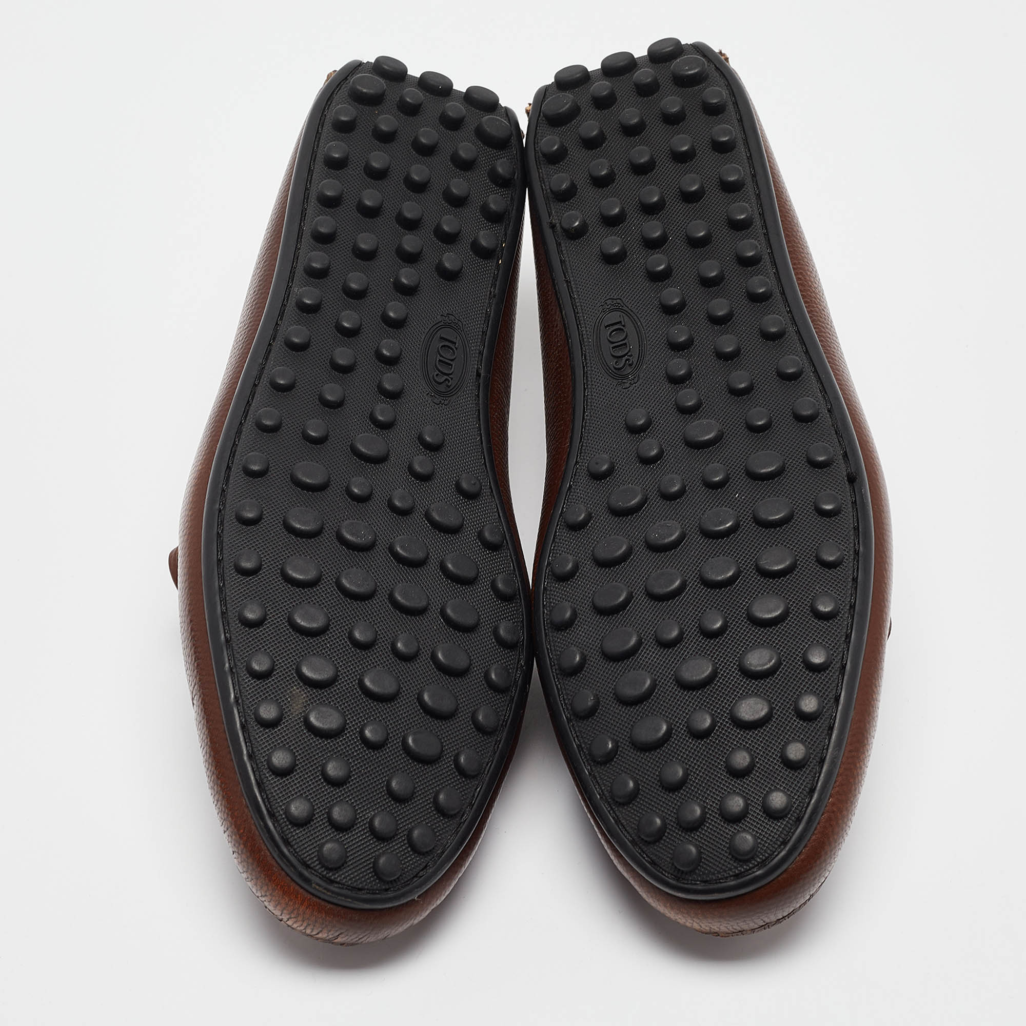 Tod`s Brown Leather Slip On Loafers Size 39.5 