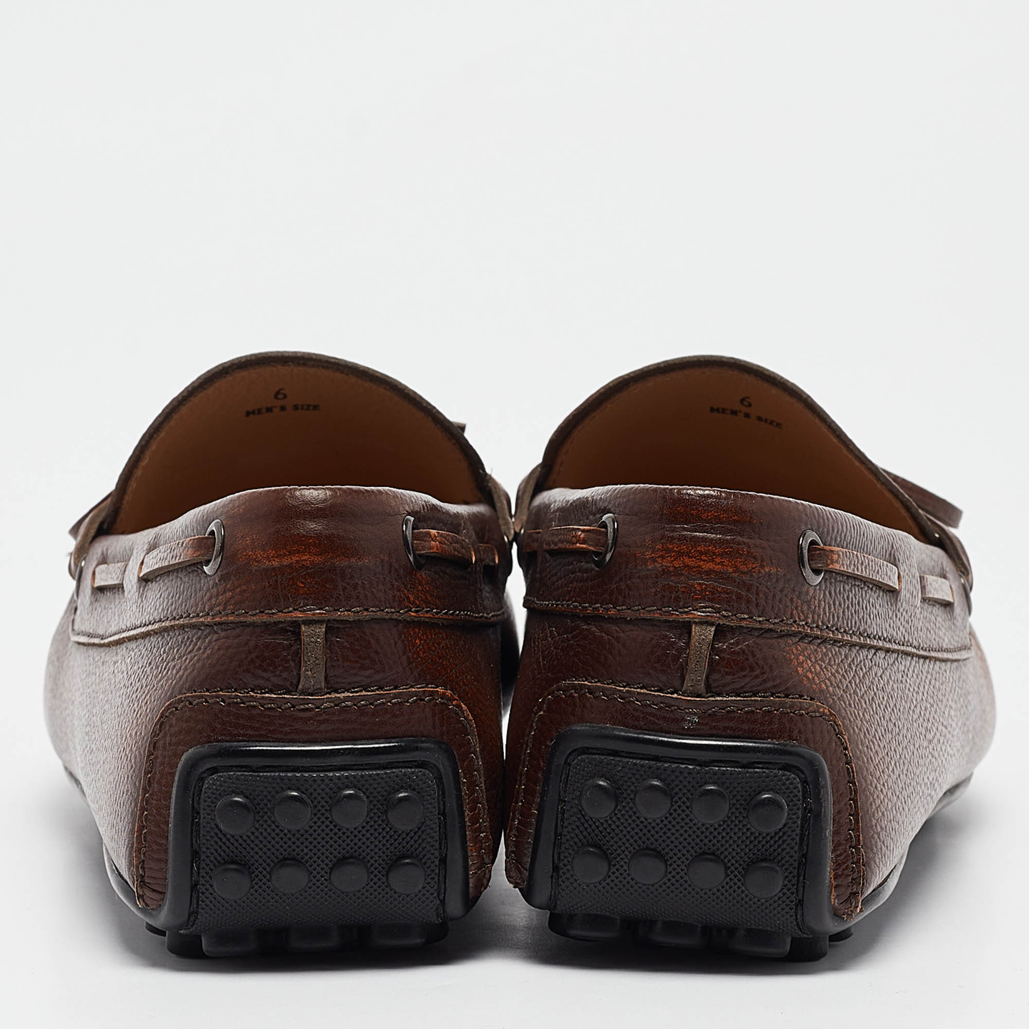 Tod`s Brown Leather Slip On Loafers Size 39.5 