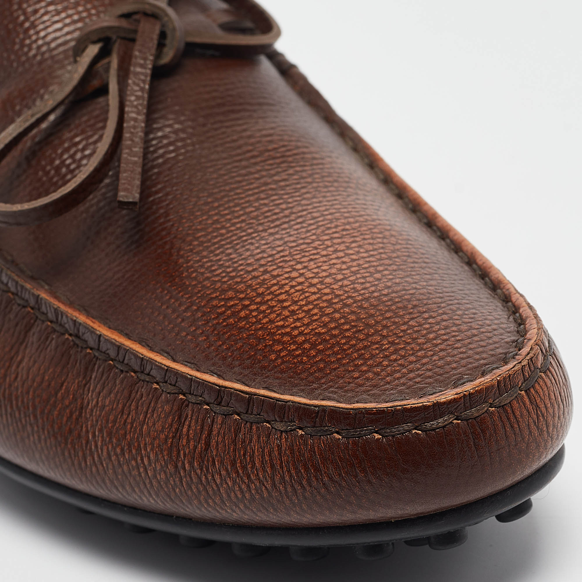 Tod`s Brown Leather Slip On Loafers Size 39.5 