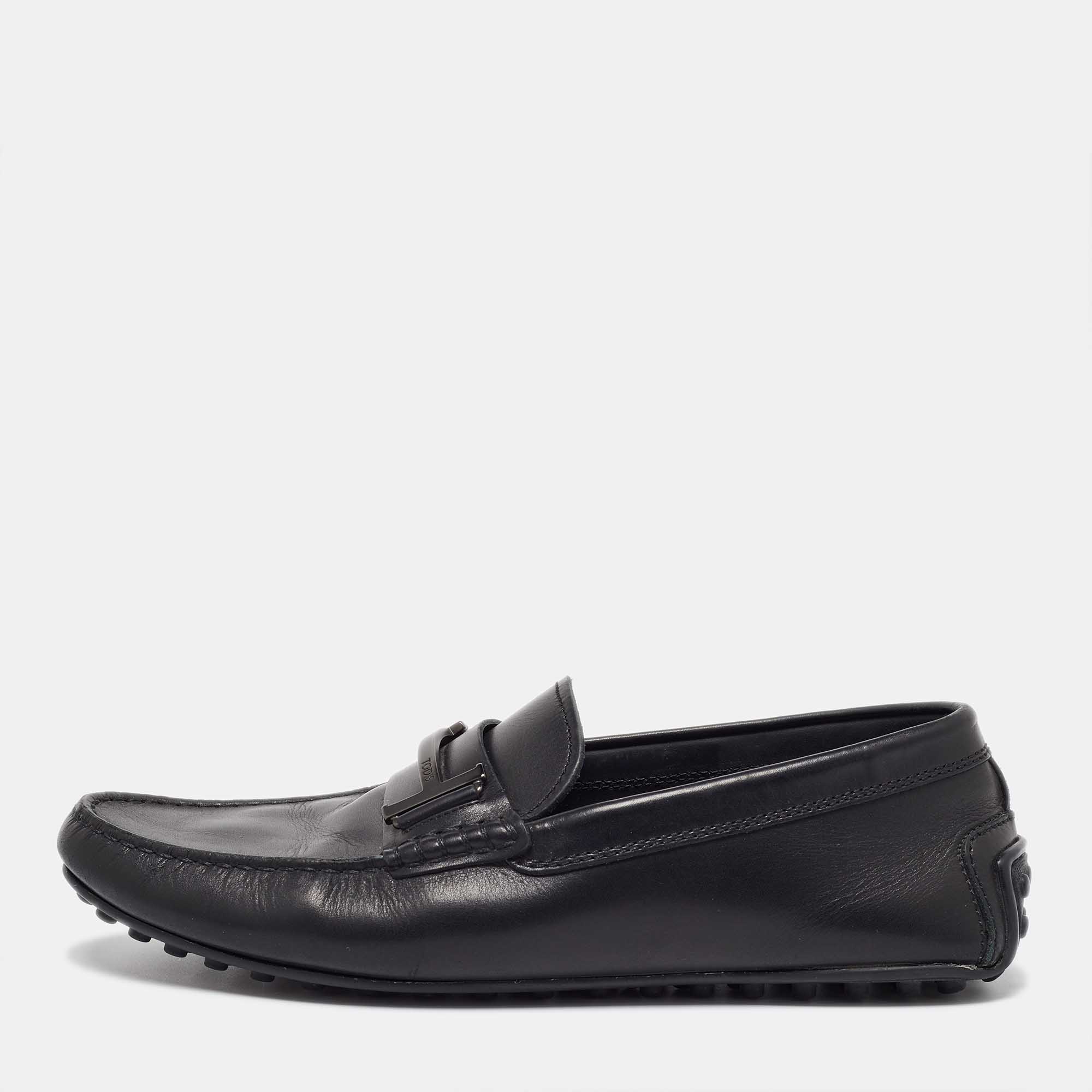 

Tod's Black Leather Loafers Size 41.5