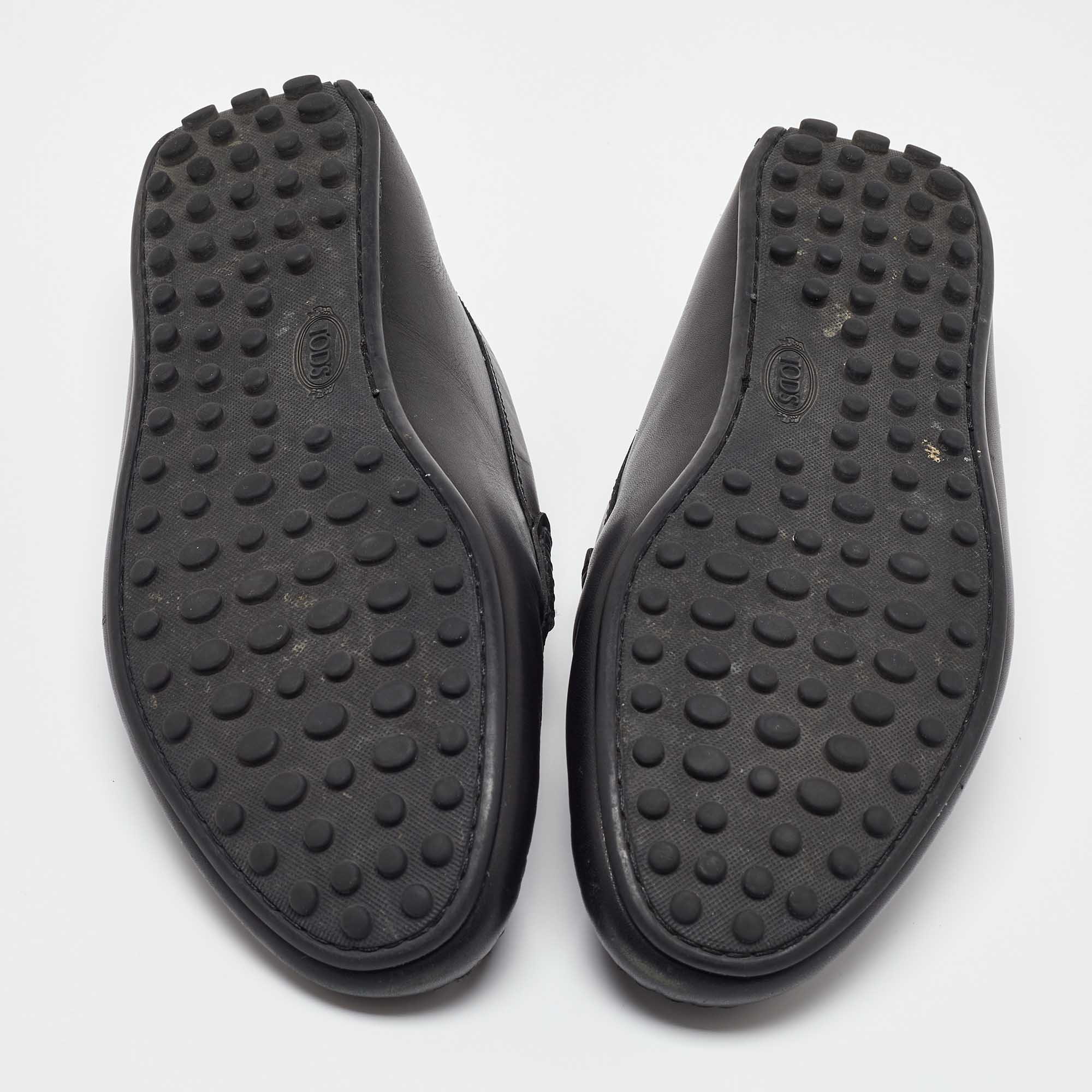 Tod`s Black Leather Loafers Size 41.5 
