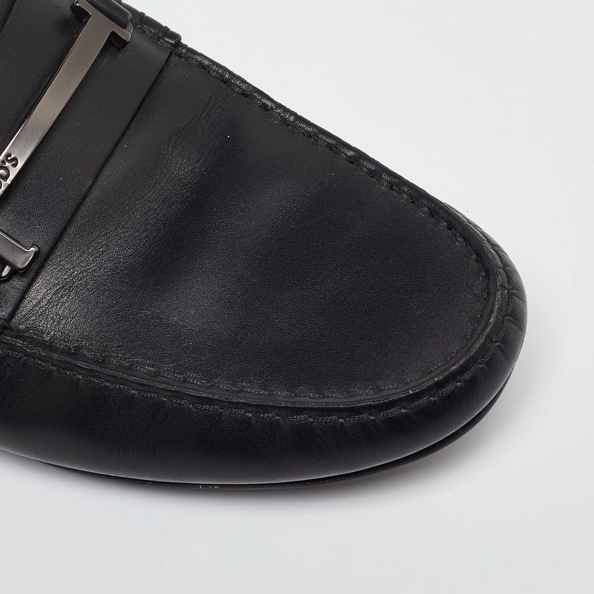 Tod`s Black Leather Loafers Size 41.5 