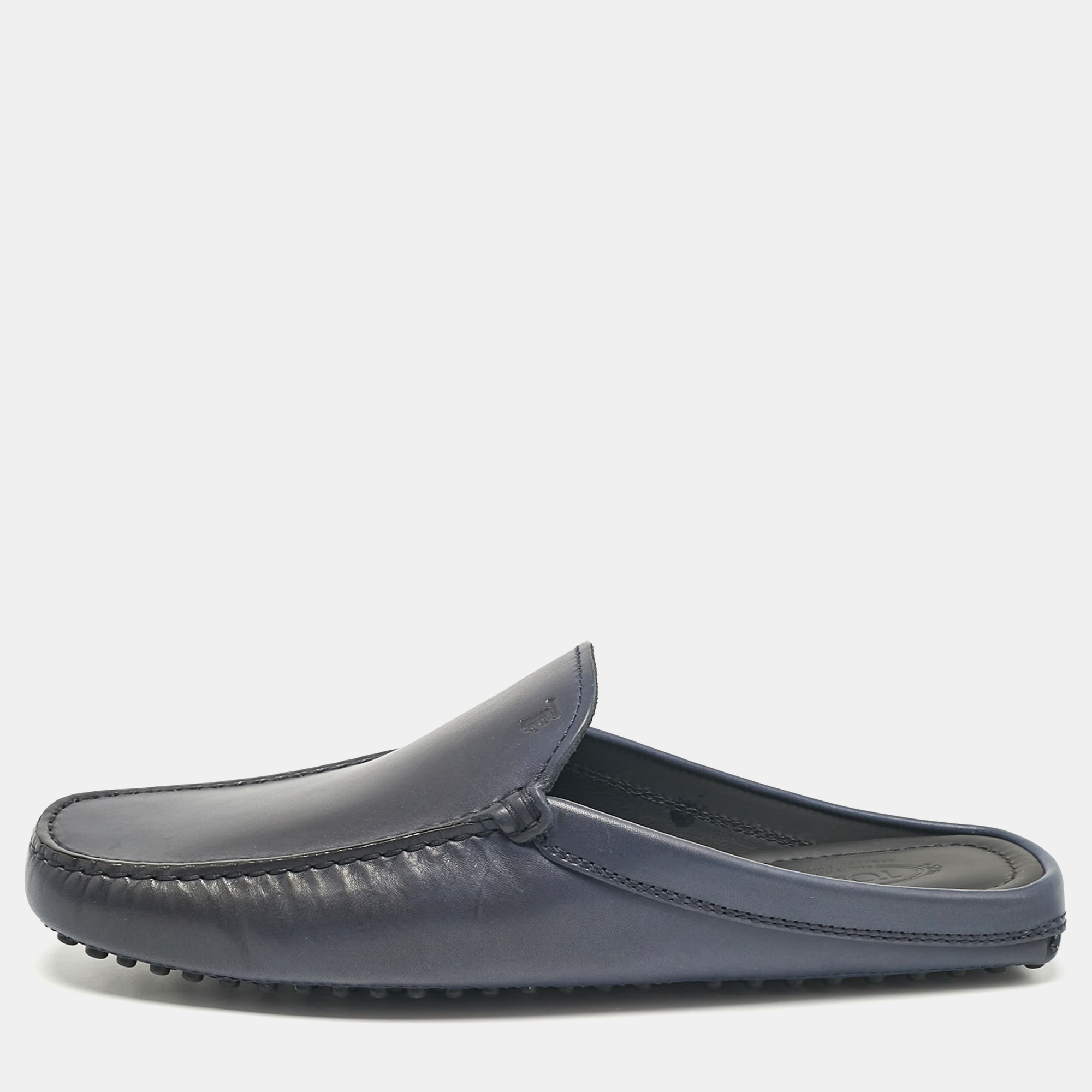 

Tod's Navy Blue Leather Gommini Mules Size 40