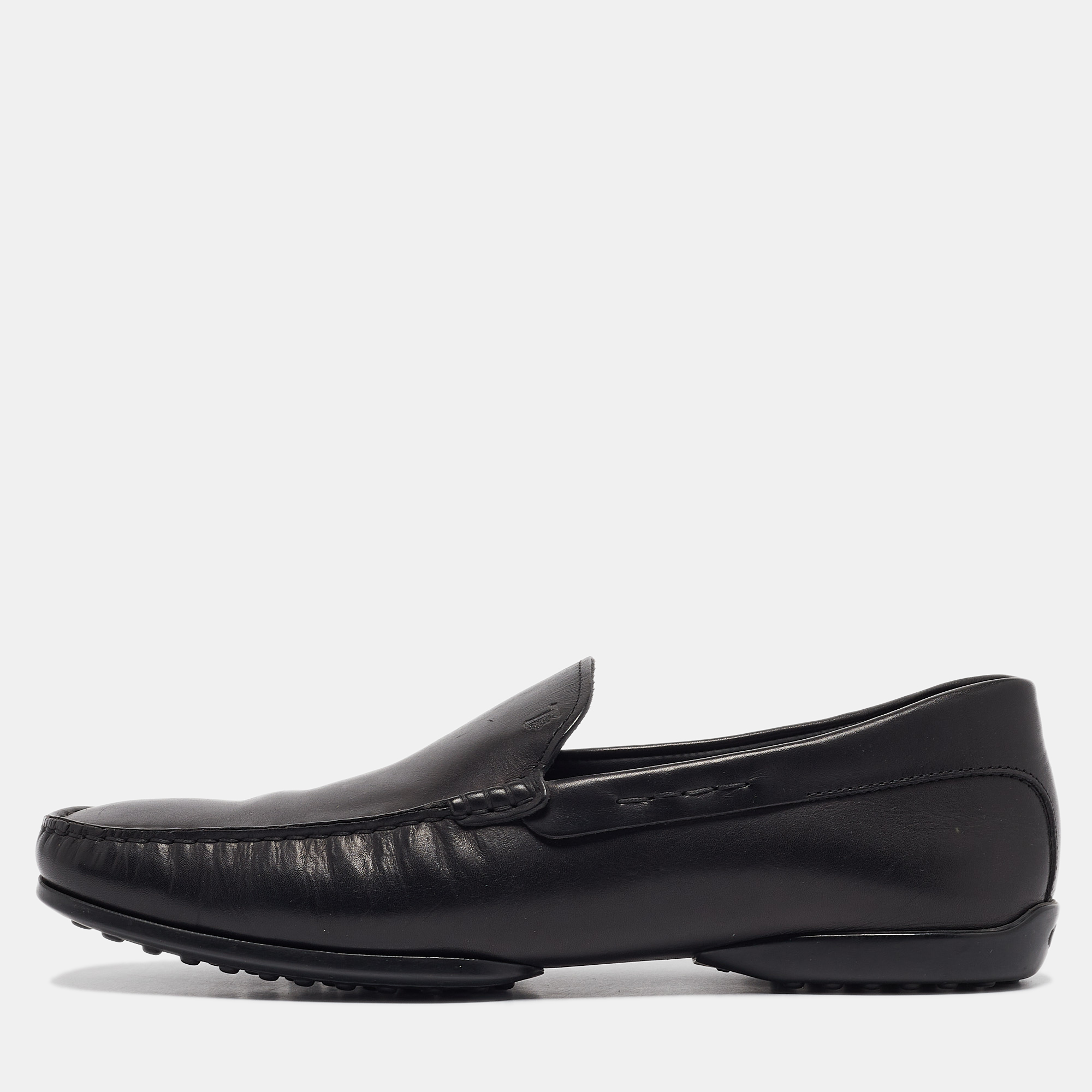 

Tod's Black Leather Slip On Loafers Size 42.5