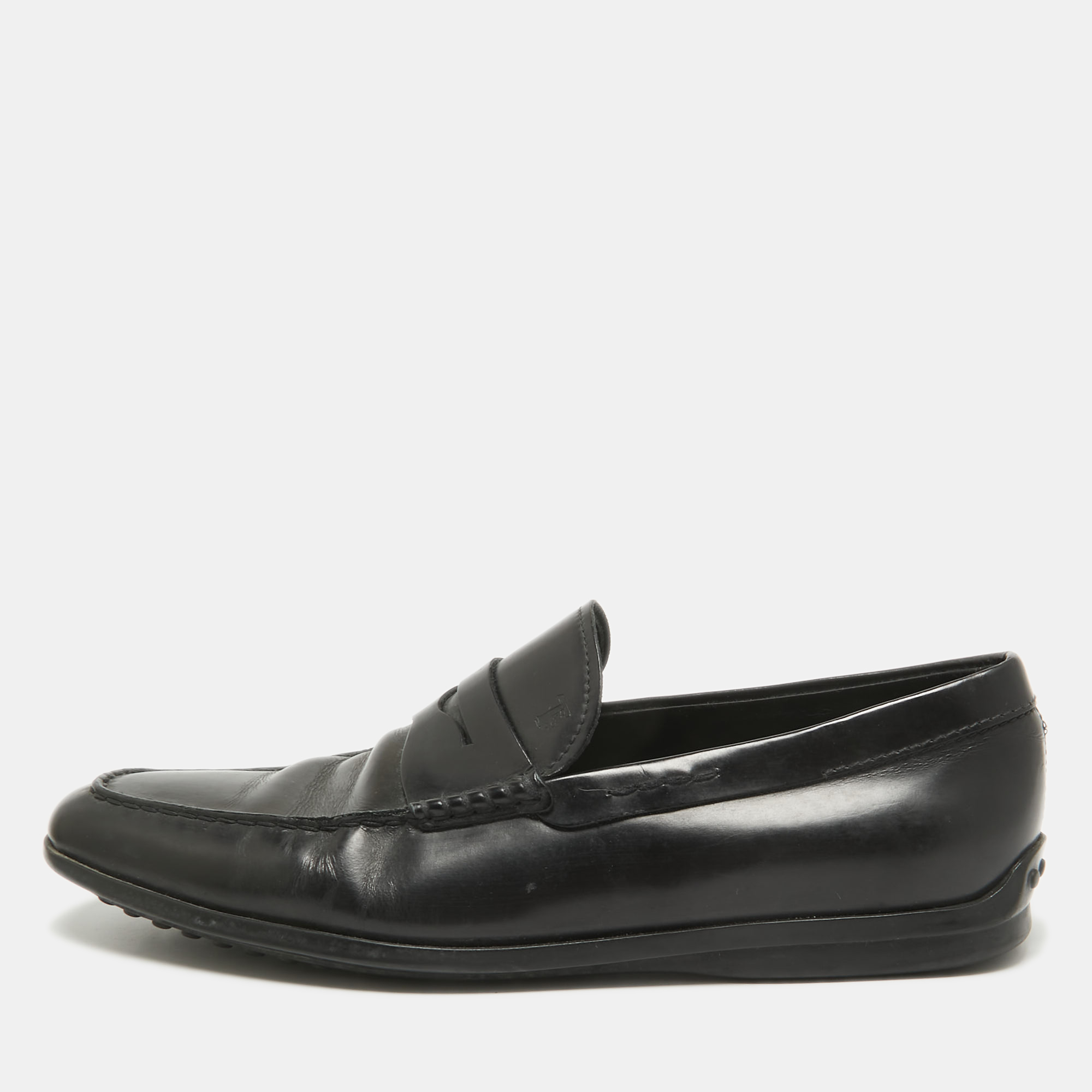 

Tod's Black Leather Slip On Loafers Size 43