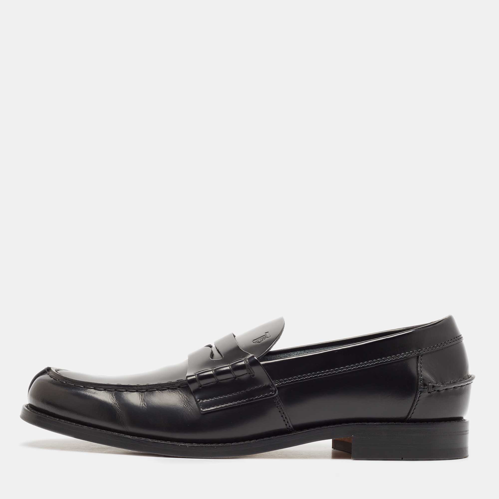 

Tod's Black Patent Leather Penny Loafers Size 44