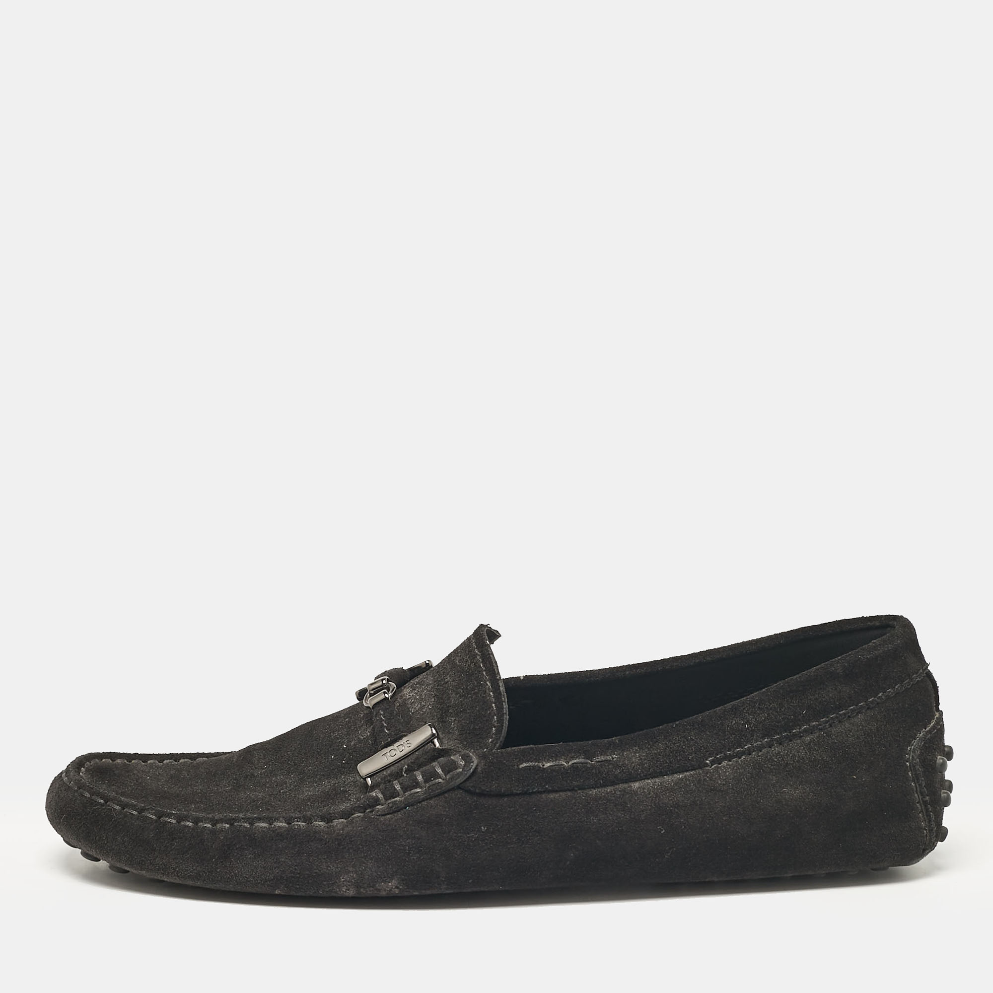 

Tod's Black Suede Slip On Driver Loafers Size 42