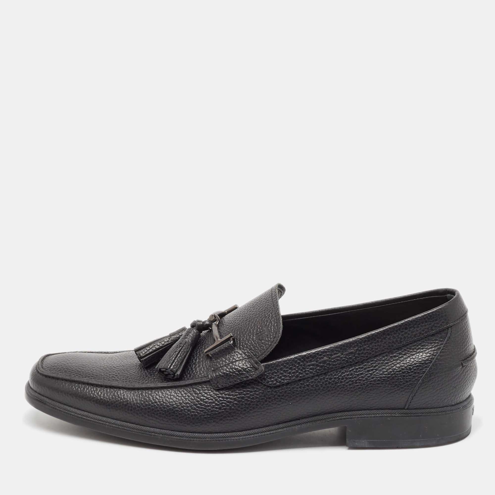 

Tod's Black Leather Driver Loafers Size 43