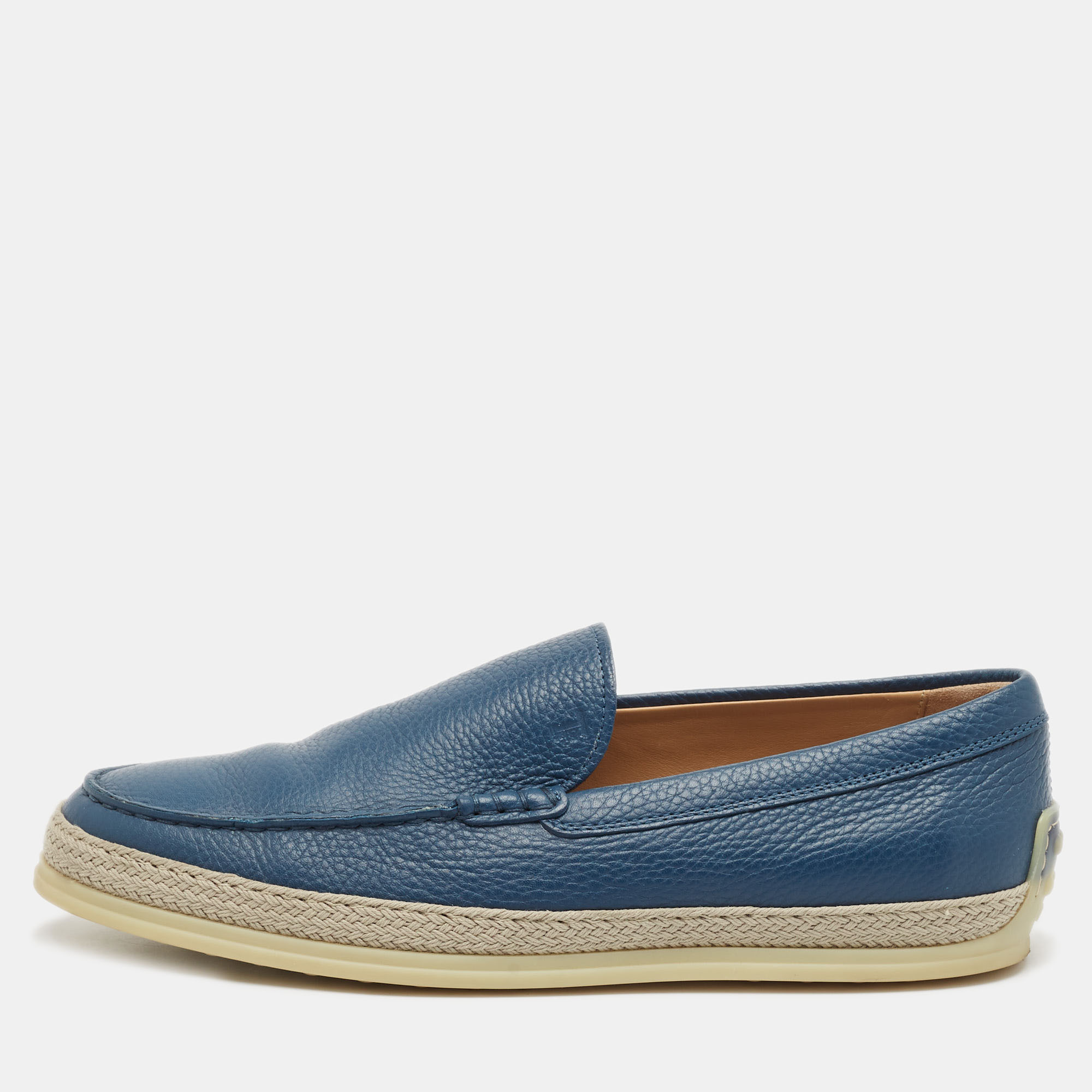 

Tod's Blue Leather Slip On Loafers Size