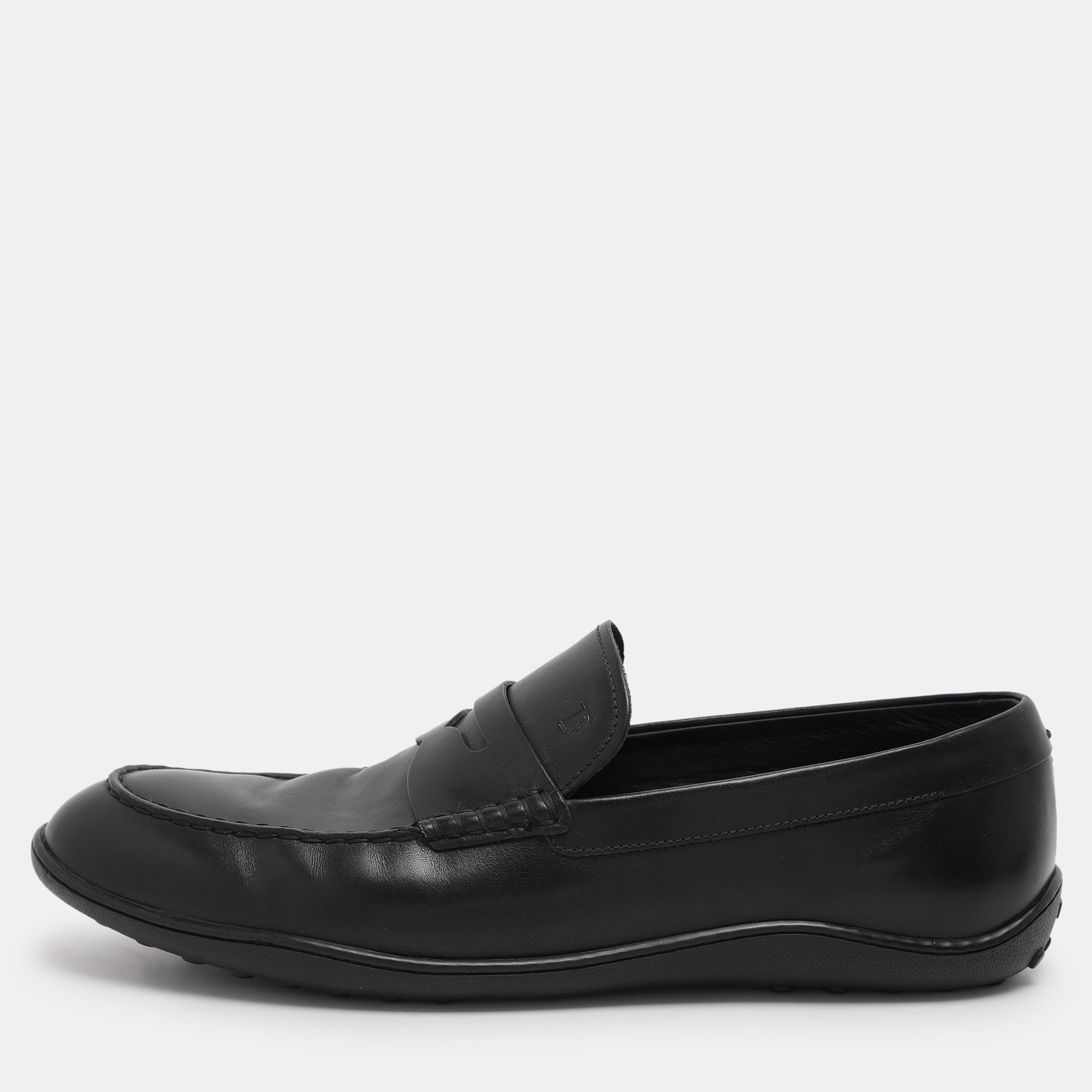 

Tod's Black Leather Driver Loafers Size 44.5