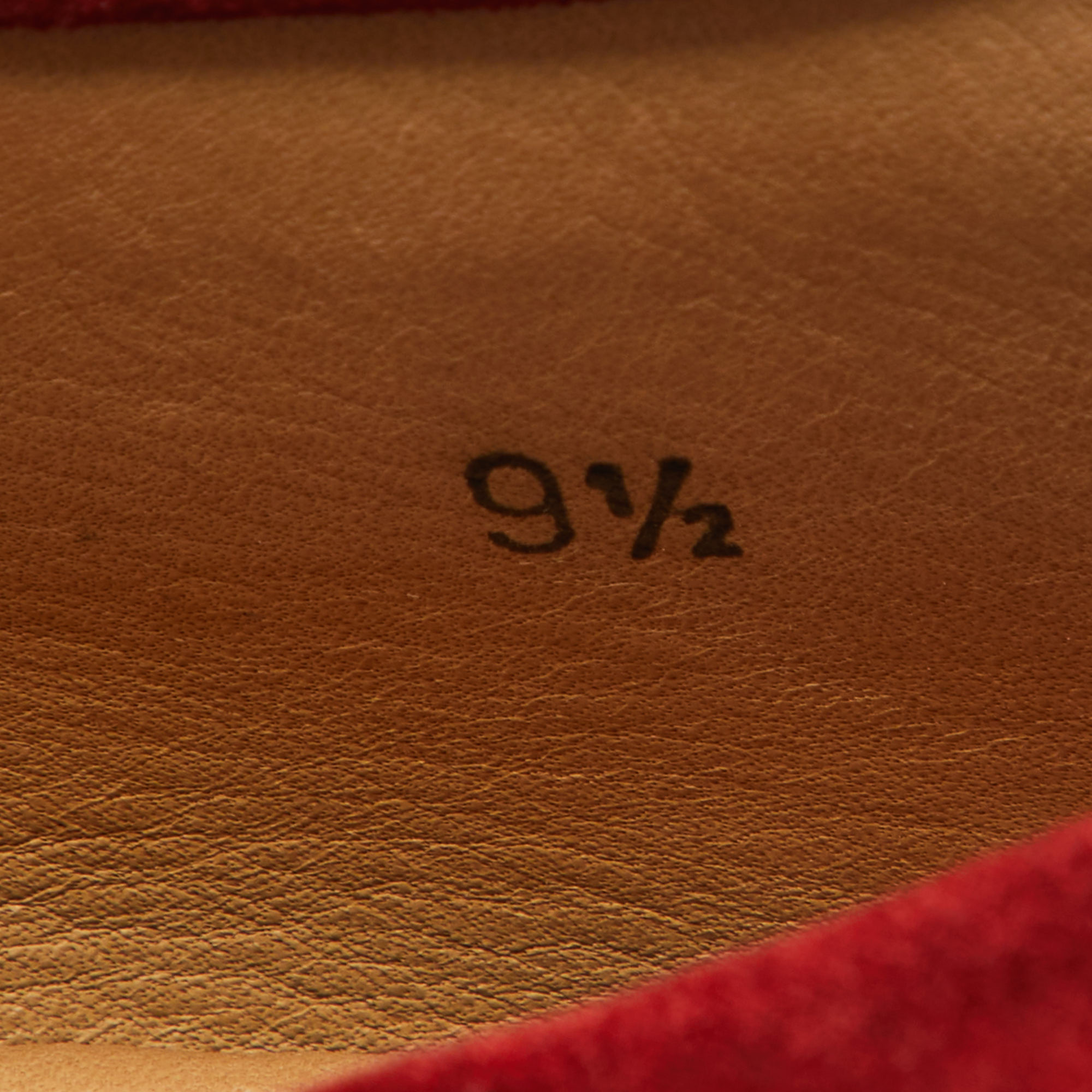 Tod`s Red Suede Bow Slip On Loafers Size 44 