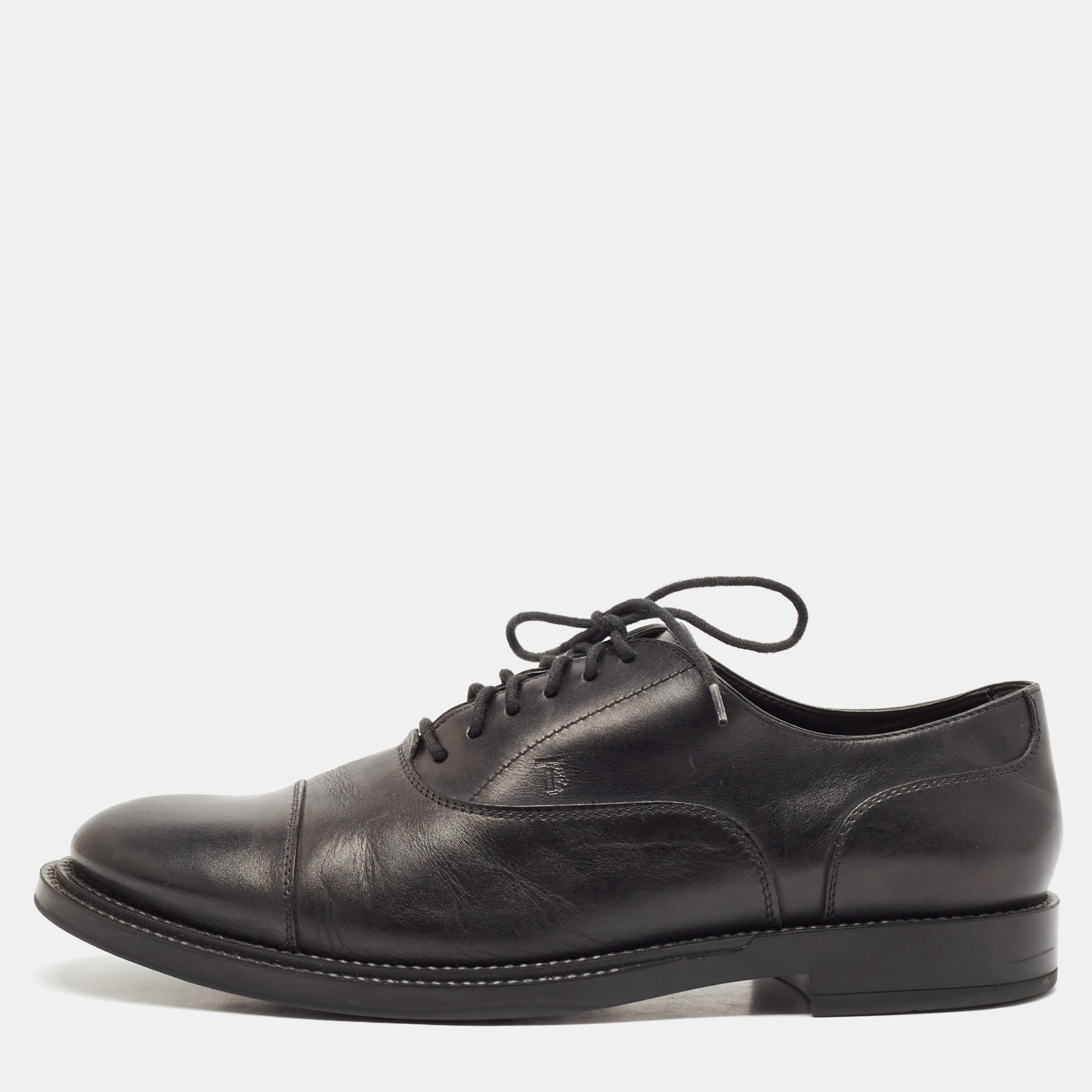 

Tod's Black Leather Lace Up Derby Size 44