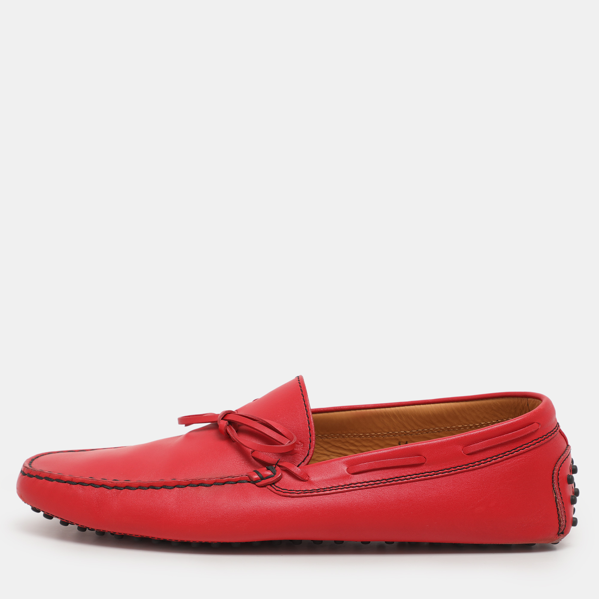 

Tod's for Ferrari Leather City Gommino Loafers Size 45.5, Red