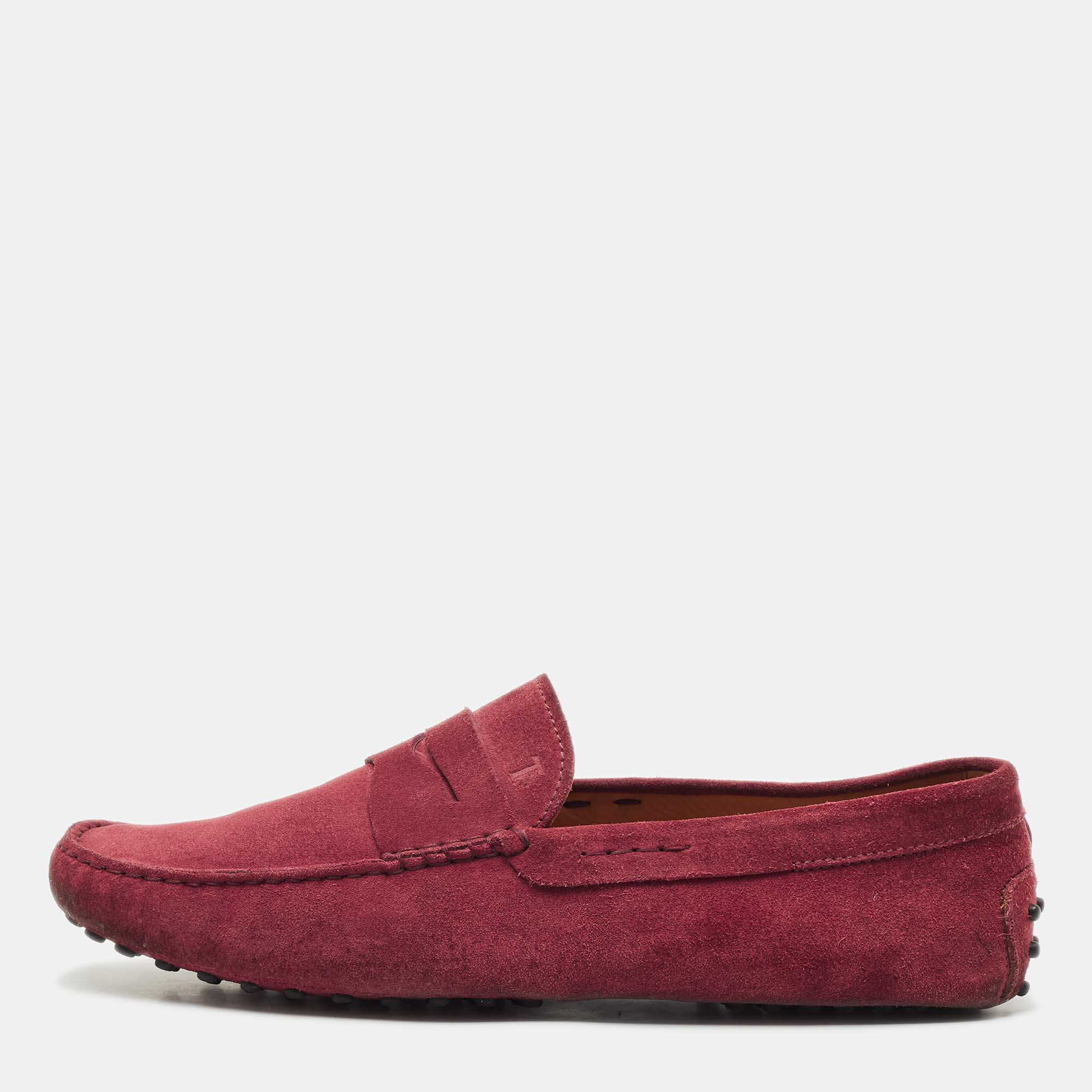 

Tod's Dark Red Suede Slip On Loafers Size 44.5