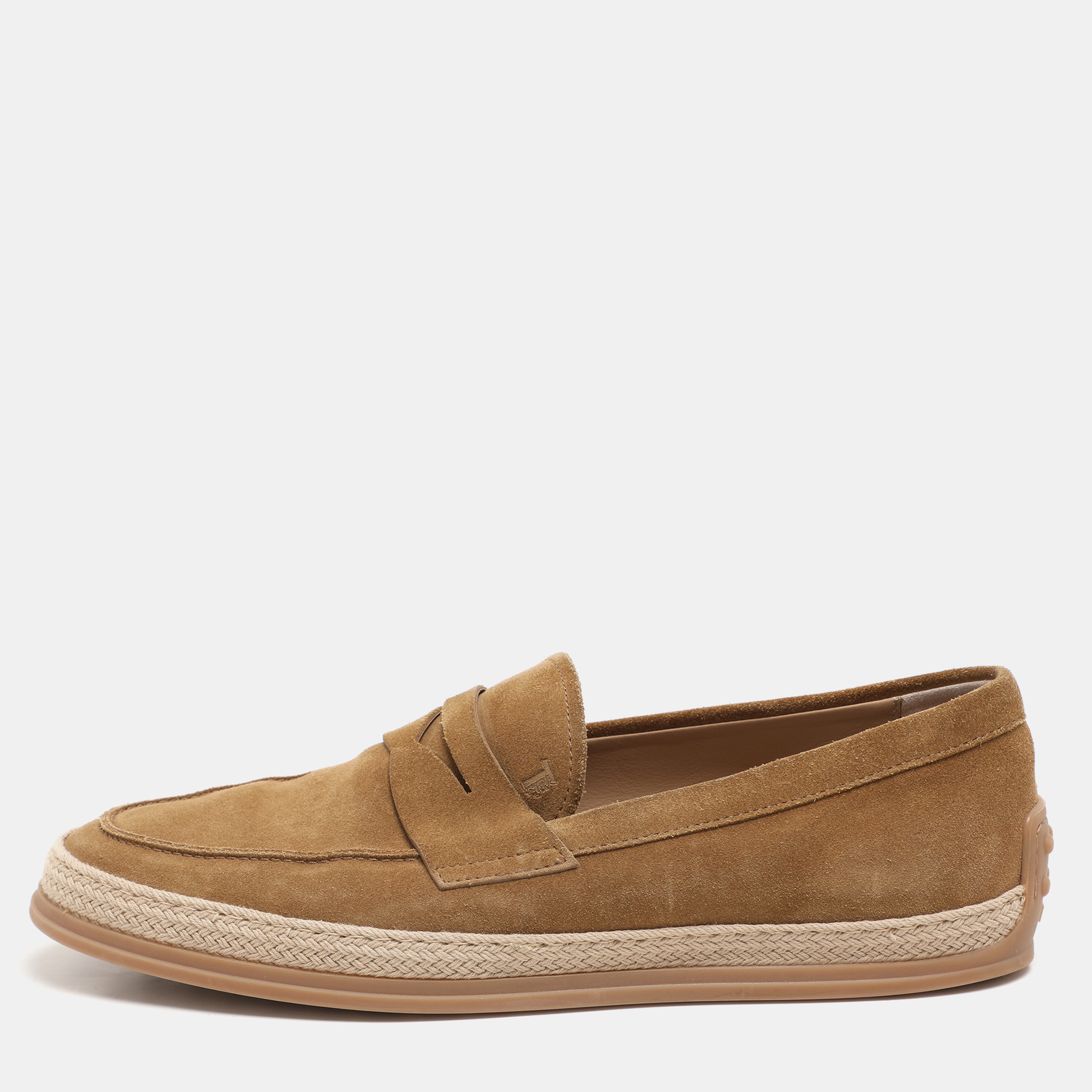 

Tod's Khaki Suede Penny Penny Loafers Size 42, Green