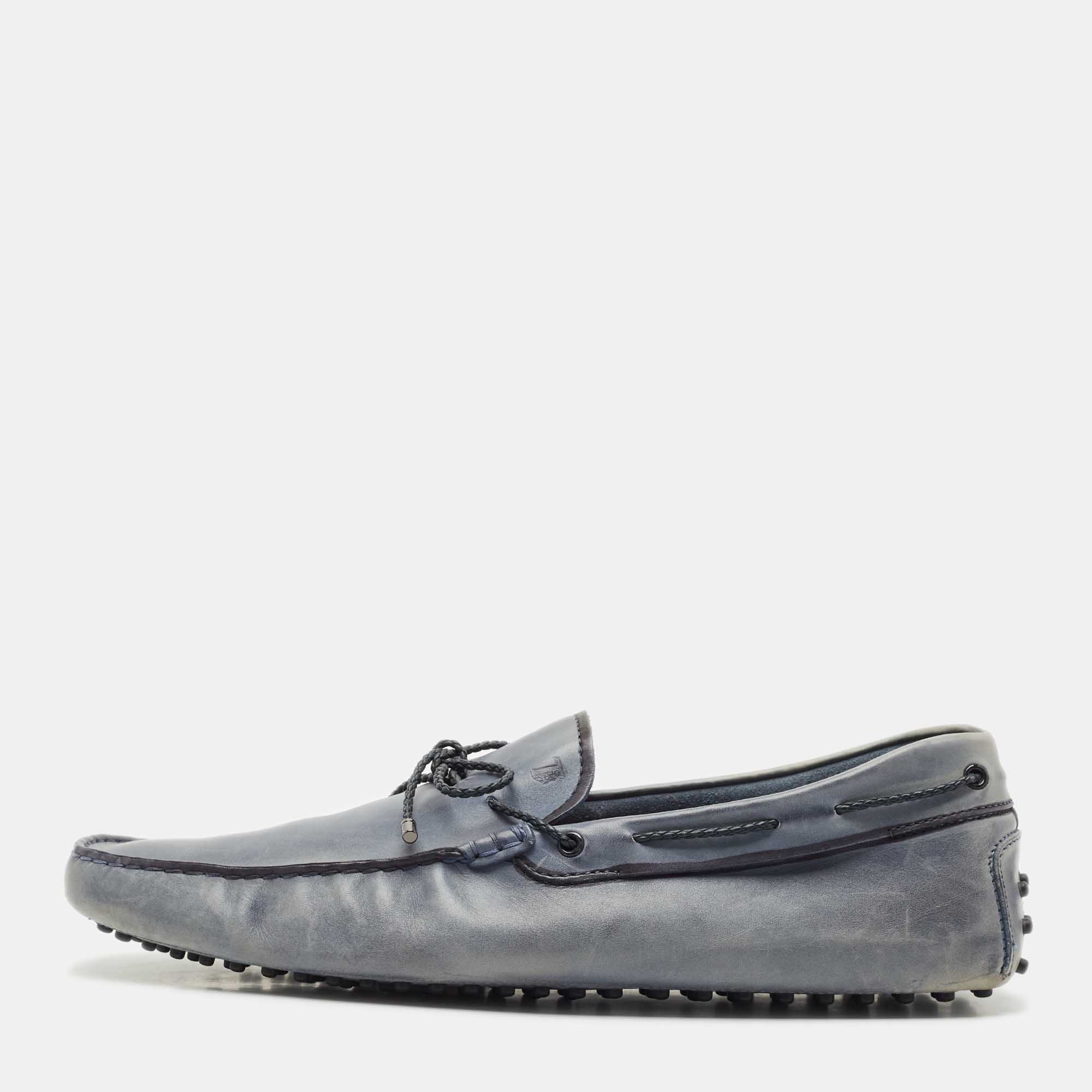 

Tods Blue Leather Gommino Driving Loafers Size 48