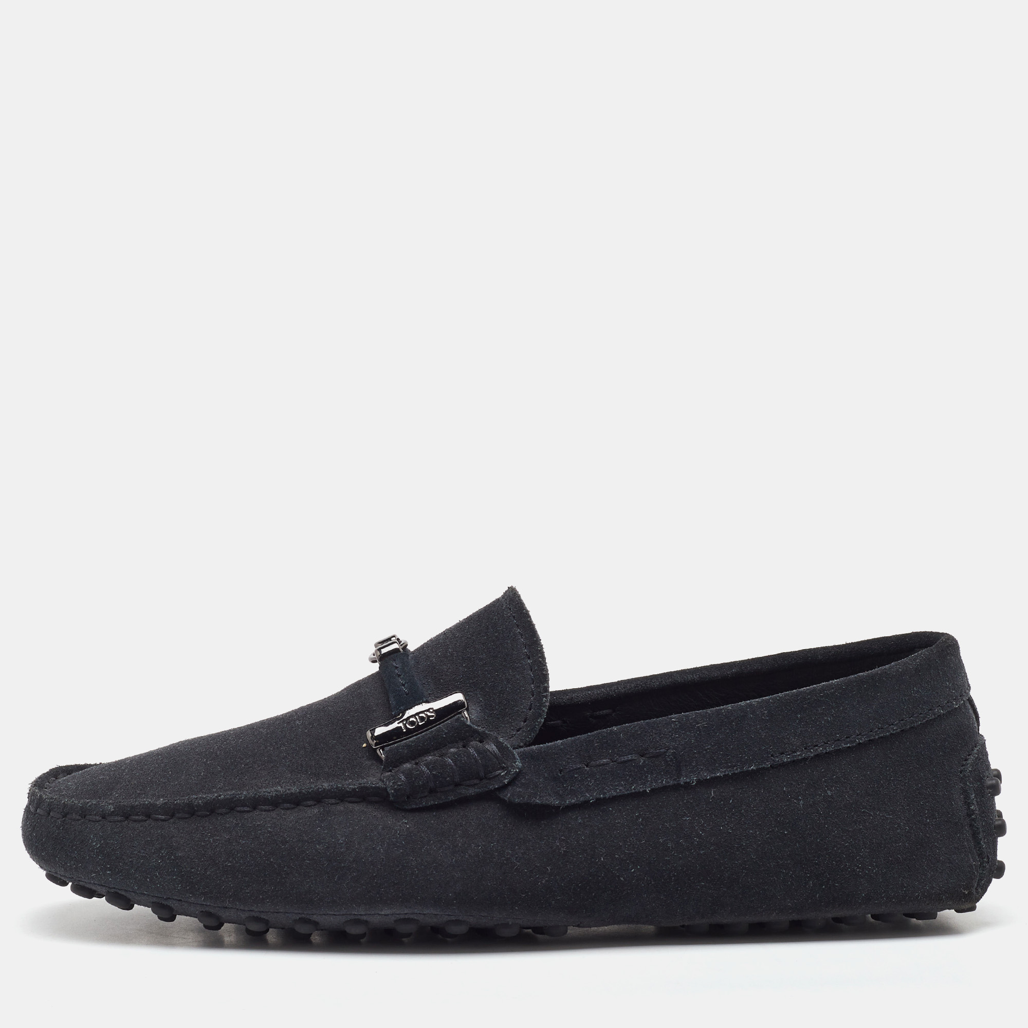 

Tod's Midnight Blue Suede Slip On Loafers Size 38.5