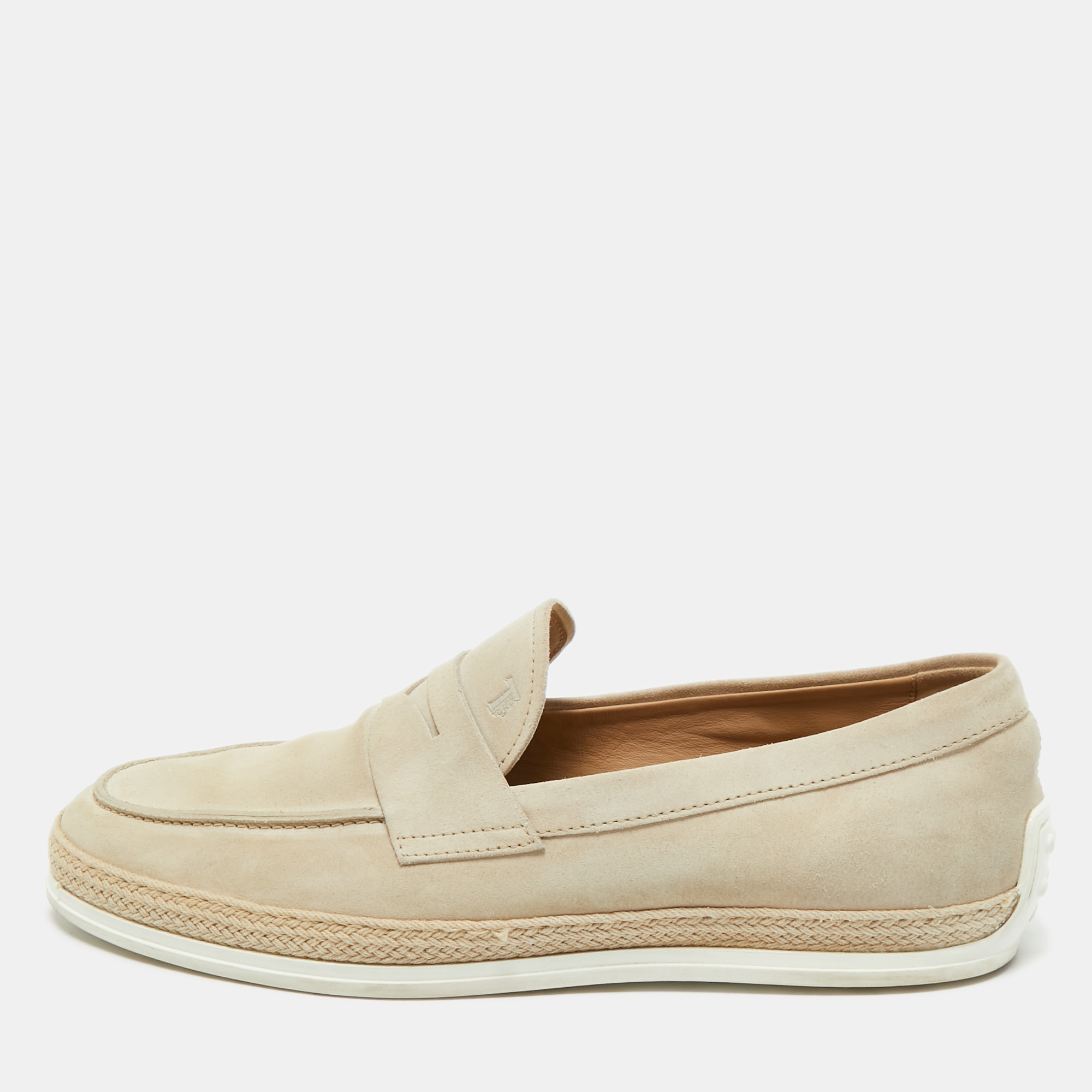 

Tod's Light Grey Suede Slip On Loafers Size 42.5