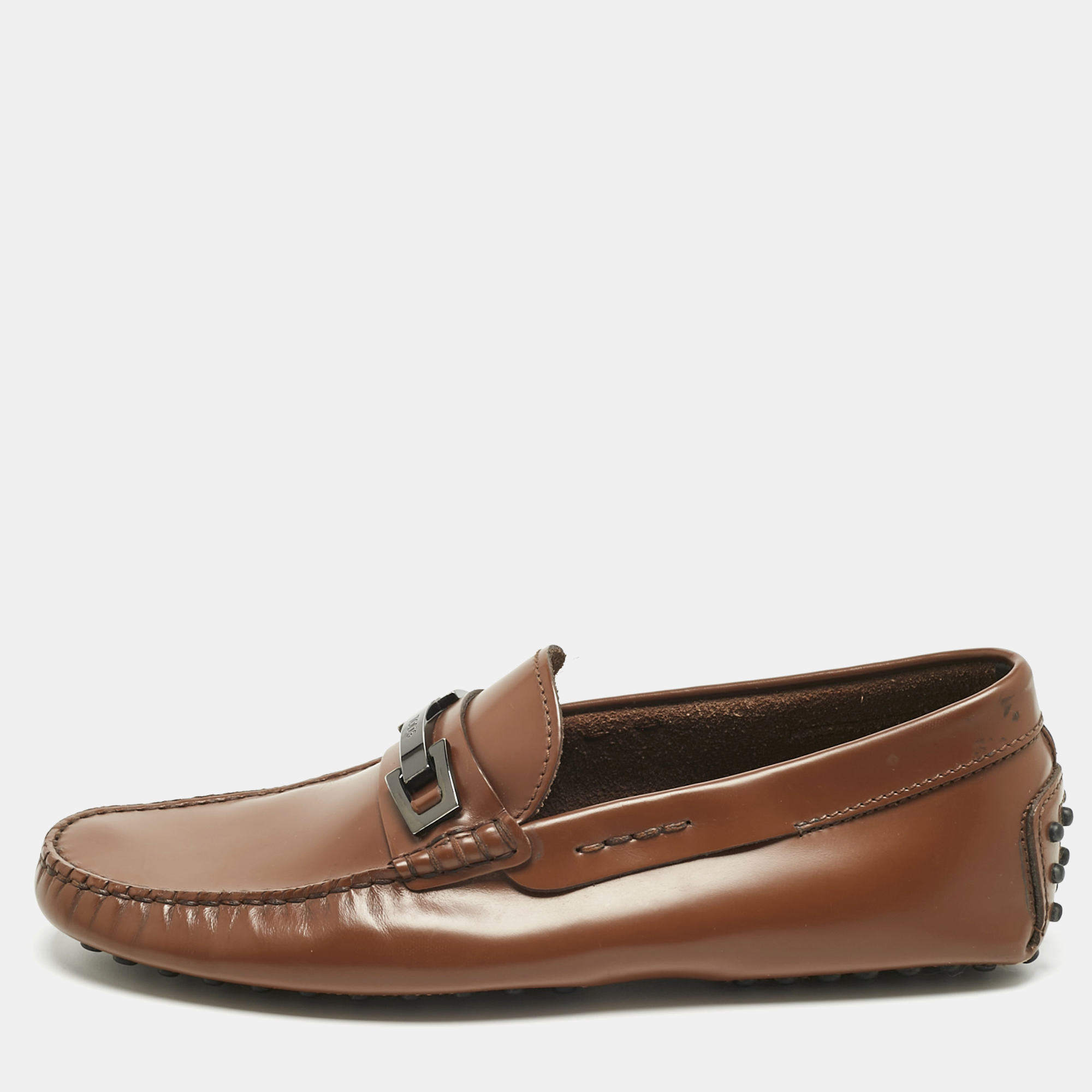 

Tod's Brown Leather Gommino Loafers Size 39.5