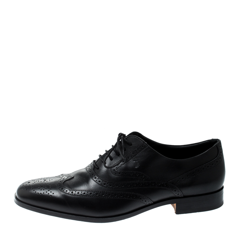 

Tod's Black Brogue Leather Lace Up Oxford Size