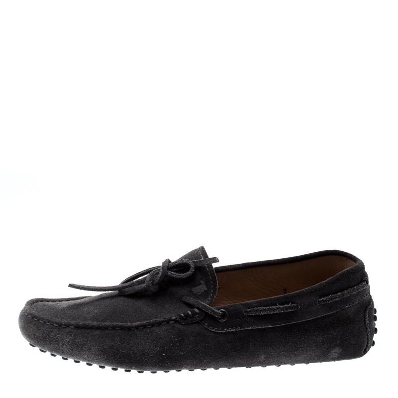

Tod’s Grey Suede Bow Slip On Loafers Size