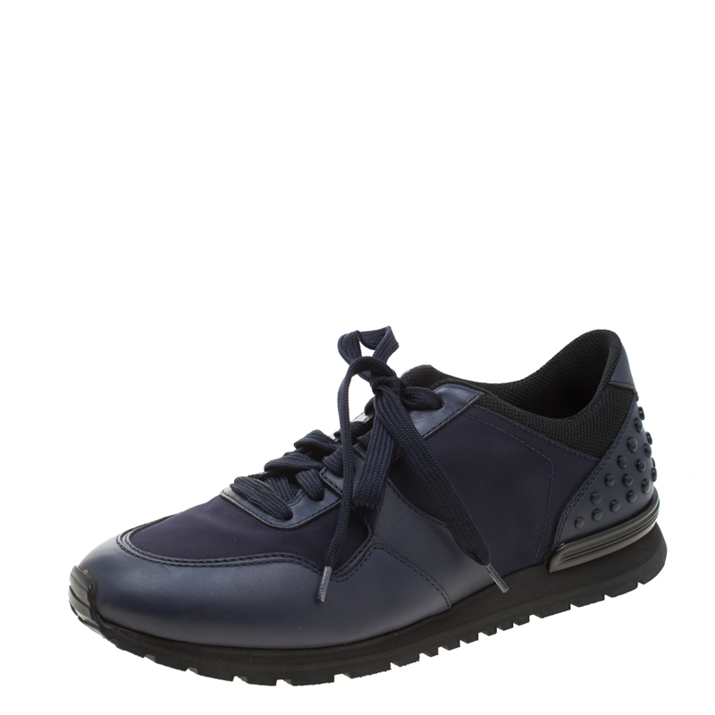 Tod's Blue Leather/Fabric Lace Up Sneakers Size 41 Tod's | The Luxury ...