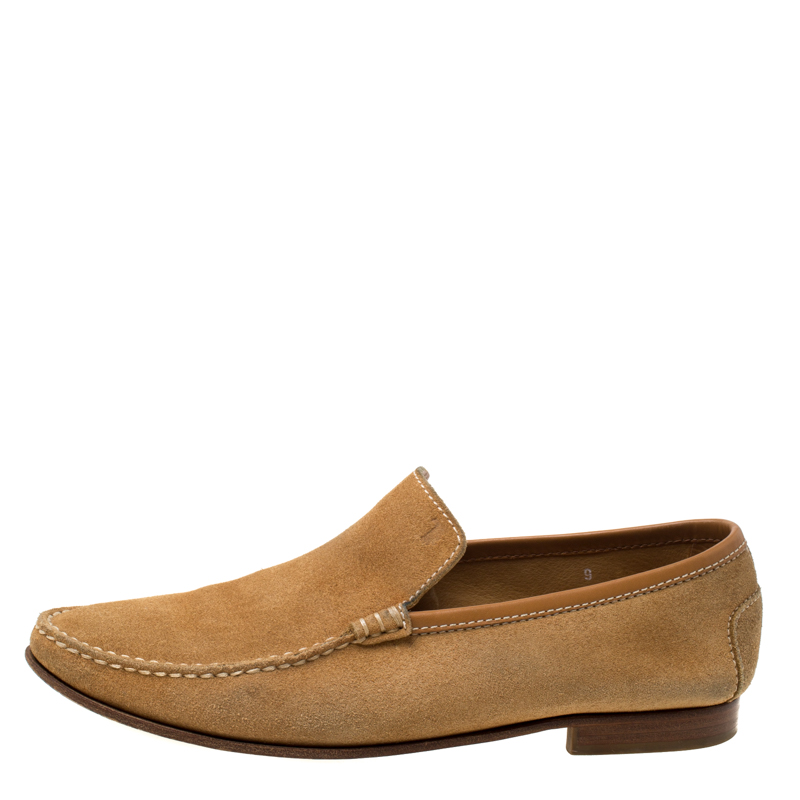 

Tod's Light Brown Suede Gommini Slip On Loafers Size