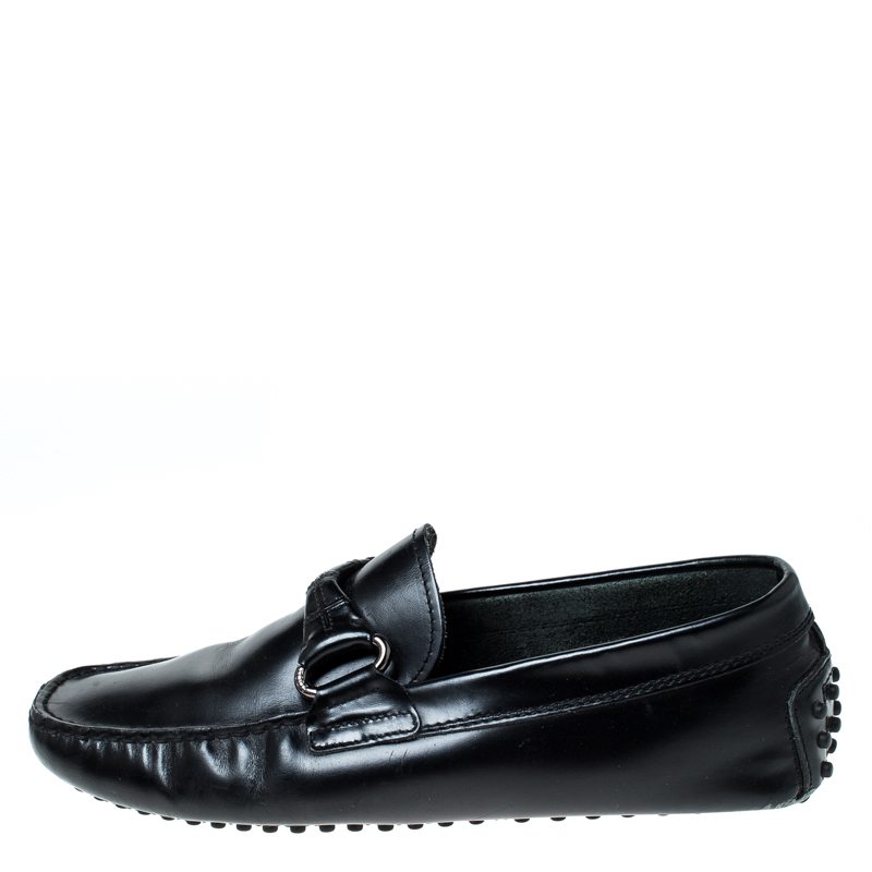 

Tod's Black Leather Loafers Size