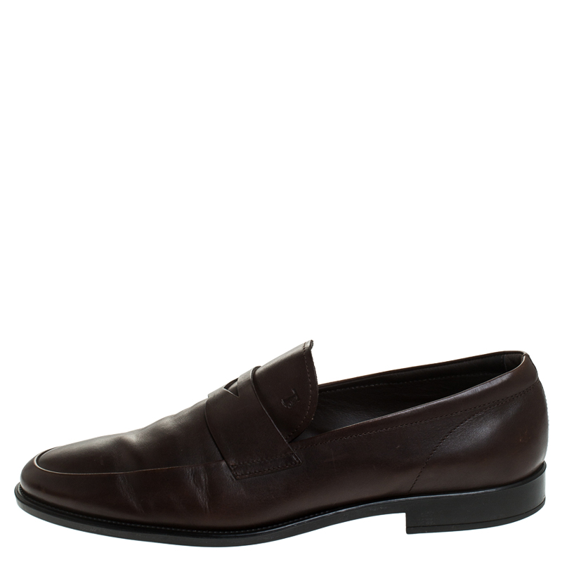 

Tod’s Brown Leather Penny Loafers Size