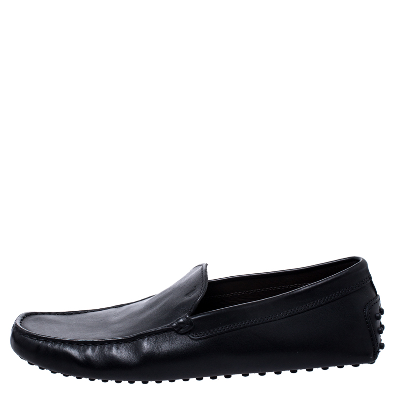 

Tod's Black Leather Gommino Loafers Size