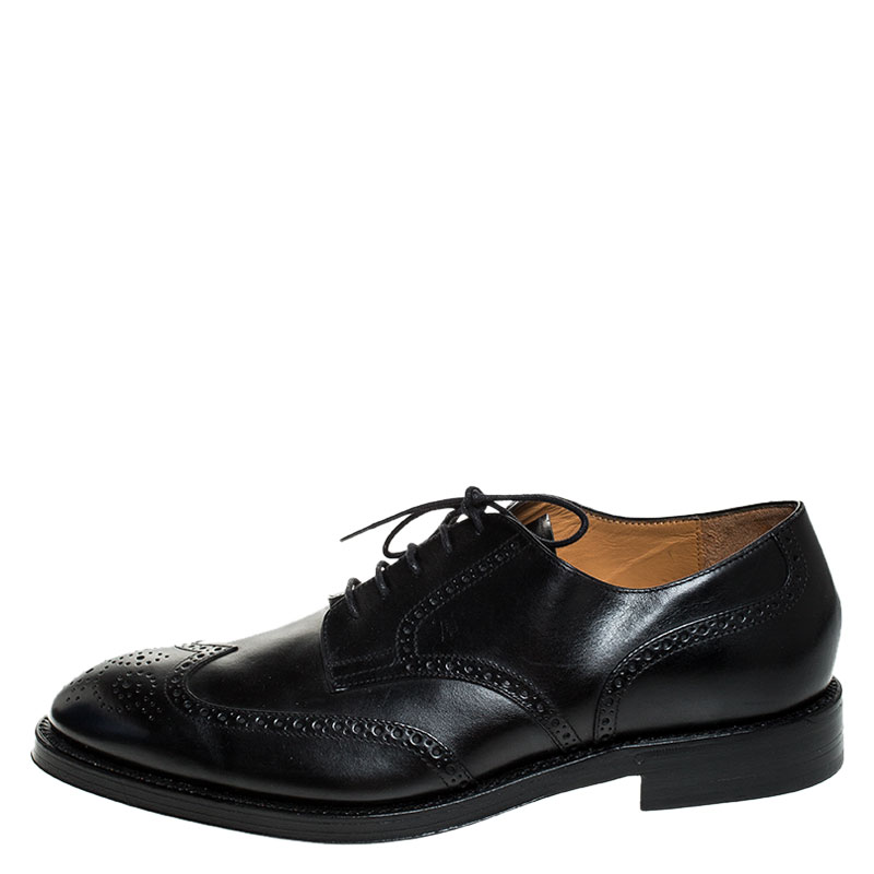 

Tod's Black Brogue Leather Lace Up Oxfords Size