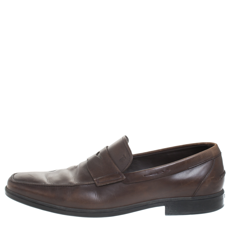 

Tod's Dark Brown Leather Penny Loafers Size