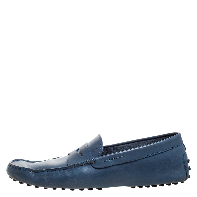 

Tod’s Blue Leather Penny Loafers Size