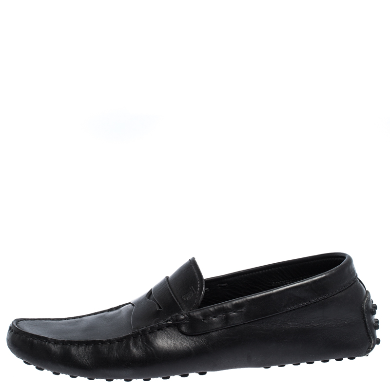 

Tod's Black Leather Gommini Moccasin Driving Loafers Size