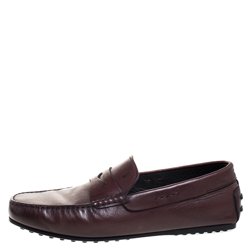 

Tod's Brown Leather Penny Slip On Loafers Size
