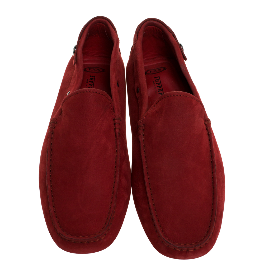 Tod's for Ferrari Red Suede Loafers Size 41 Tod's | TLC