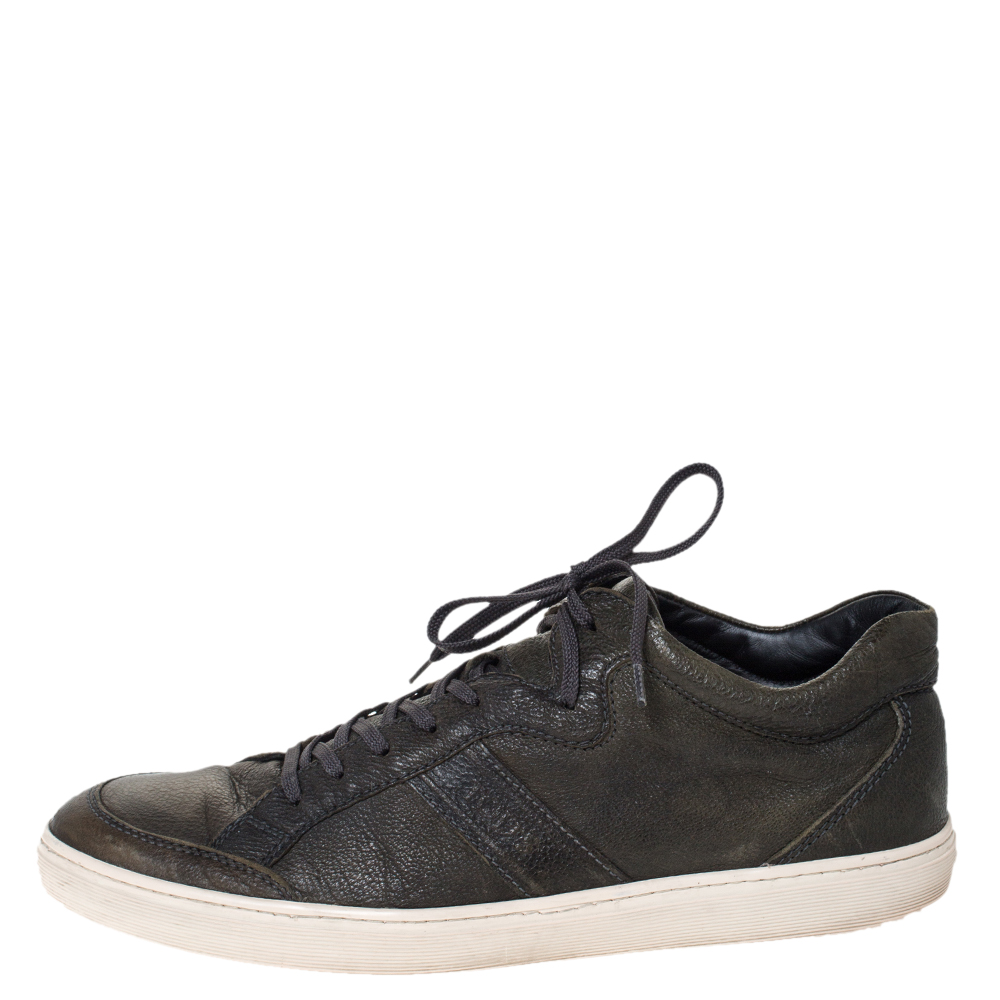 

Tod's Green Leather Low Top Lace Up Sneakers Size