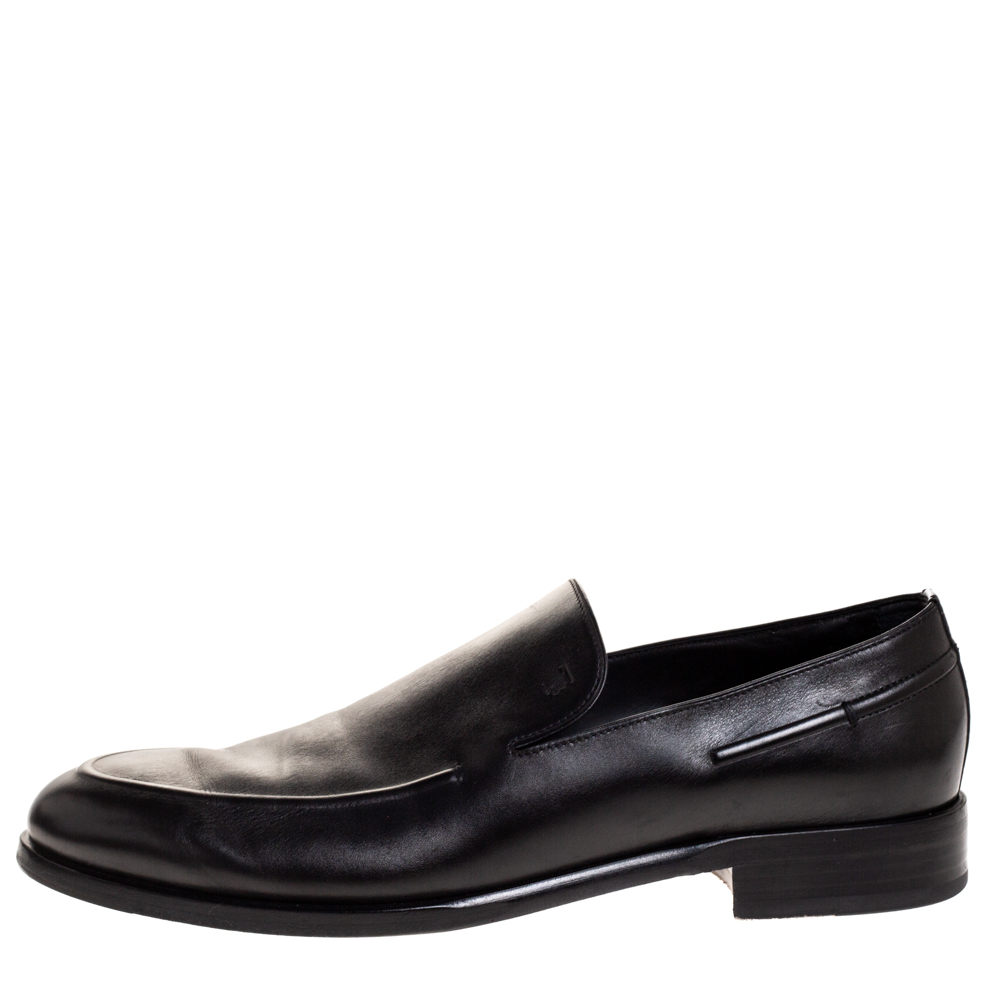 

Tod's Black Leather Wholecut Slip On Loafers Size