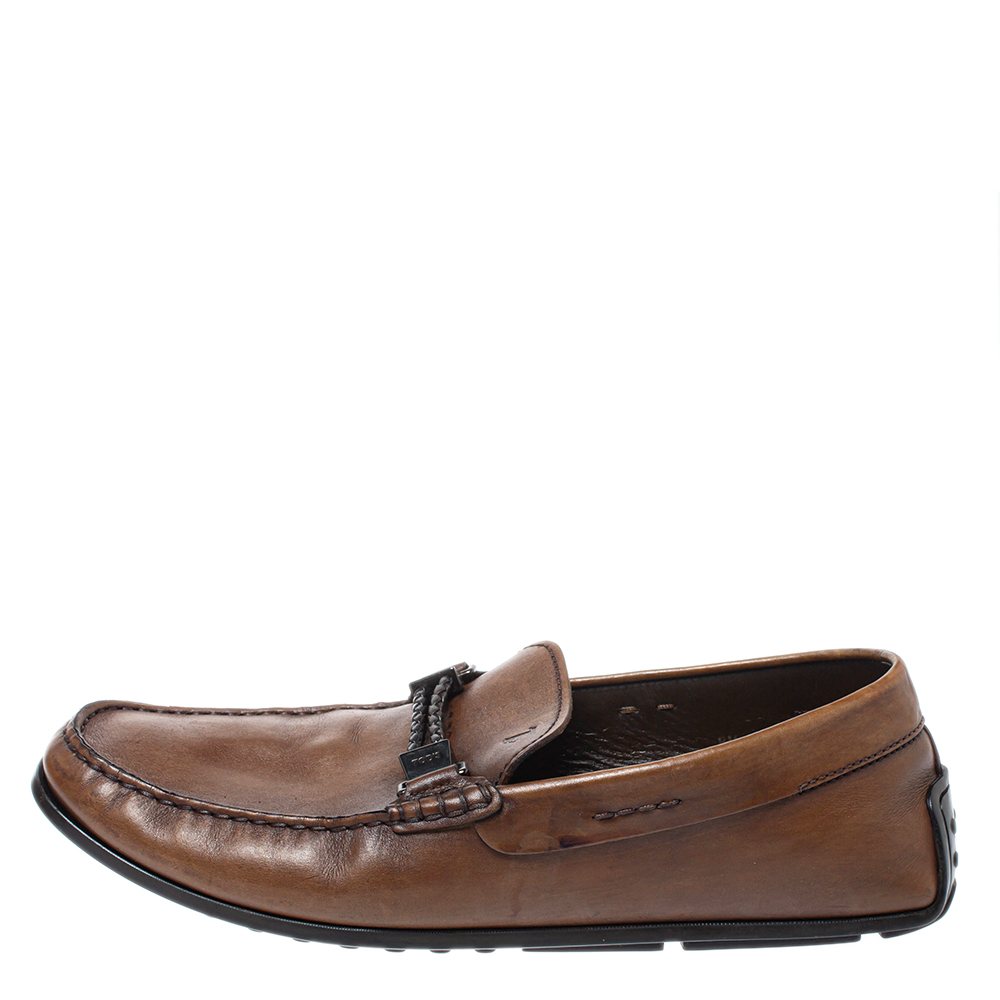 

Tod's Dark Brown Leather Penny Loafers Size