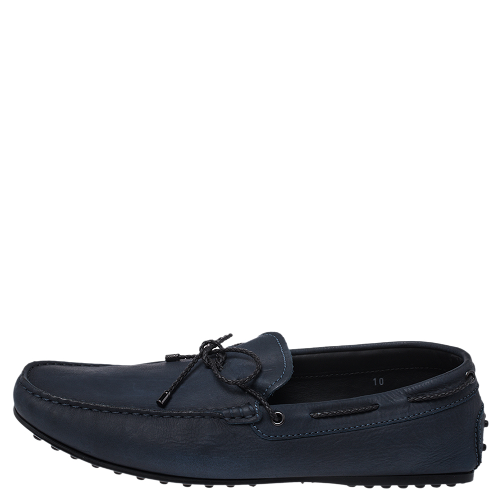 

Tod's Blue Suede Bow Tassel Driver Loafers Size