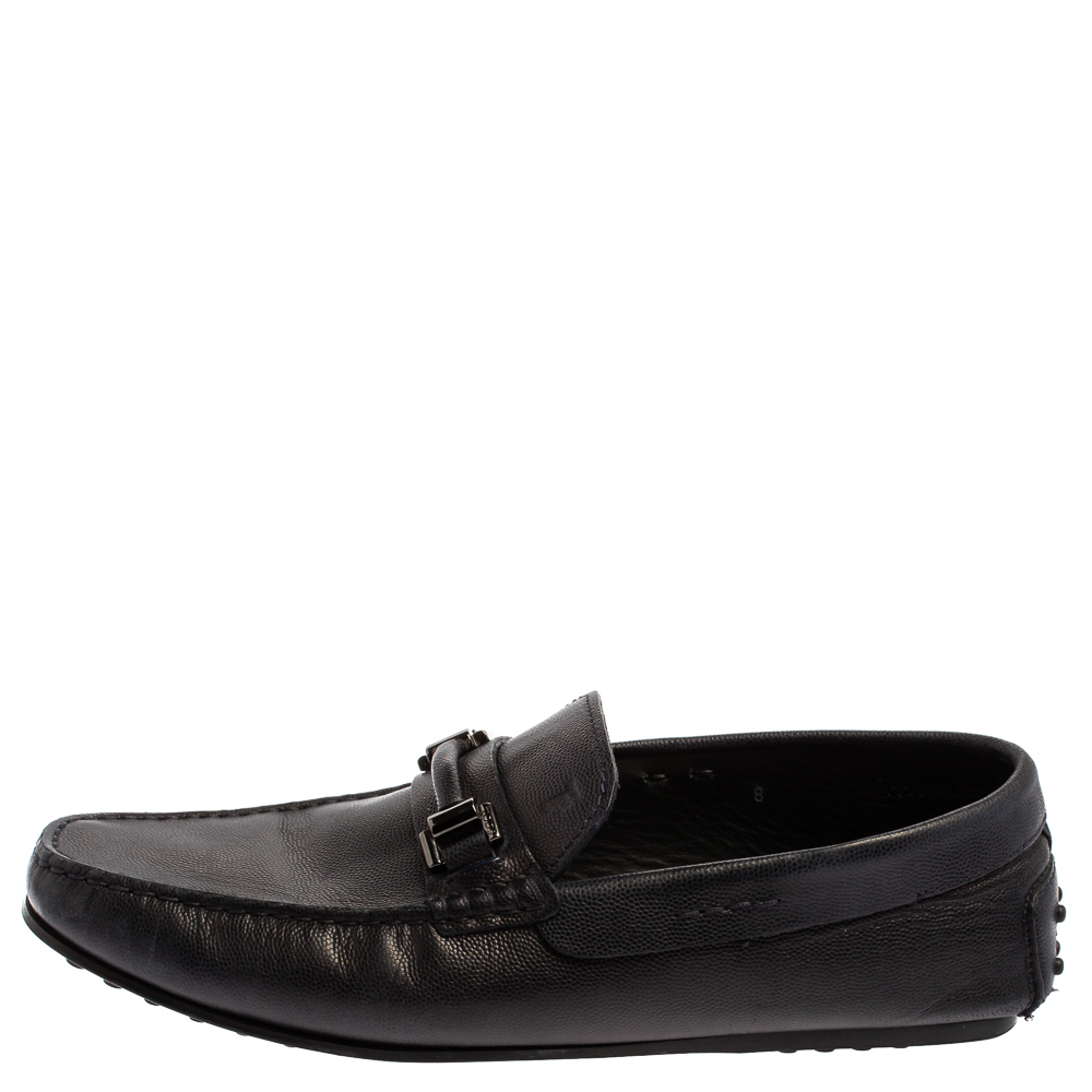 

Tod's Blue Leather Slip On Loafers Size
