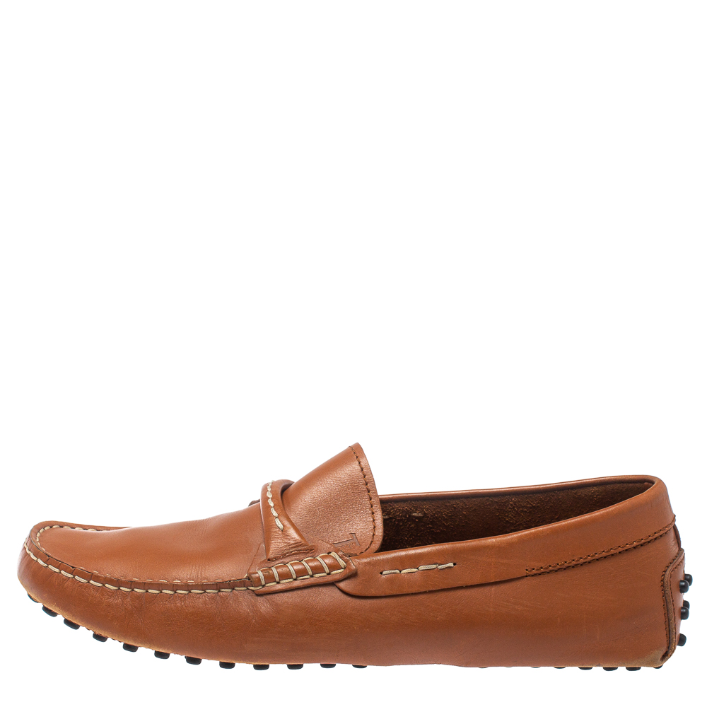 

Tod's Brown Leather Driving Slip On Loafers Size