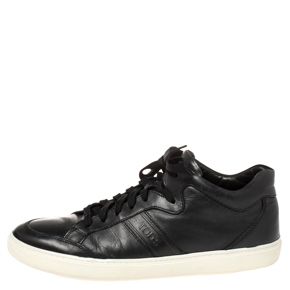 

Tod's Navy Blue leather Low Top Sneakers Size