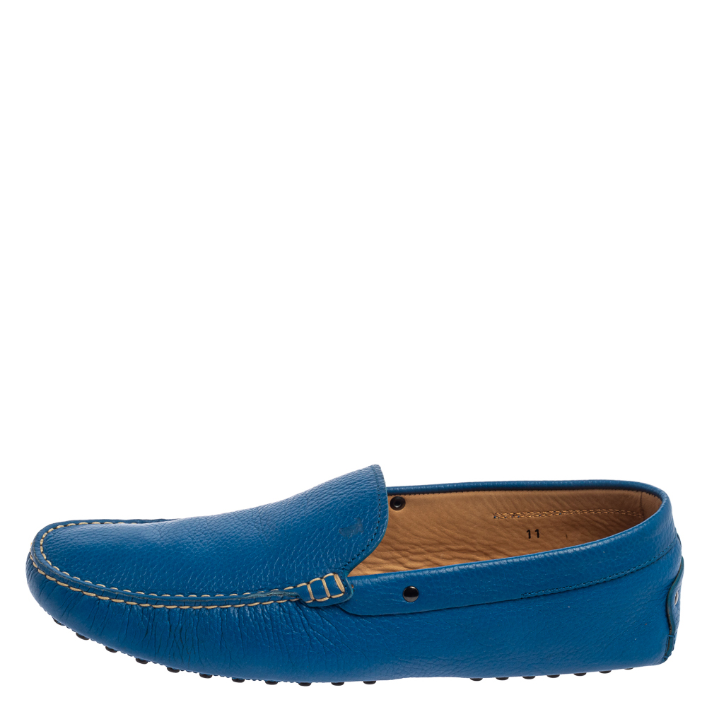 

Tod's Blue Leather Loafers Size
