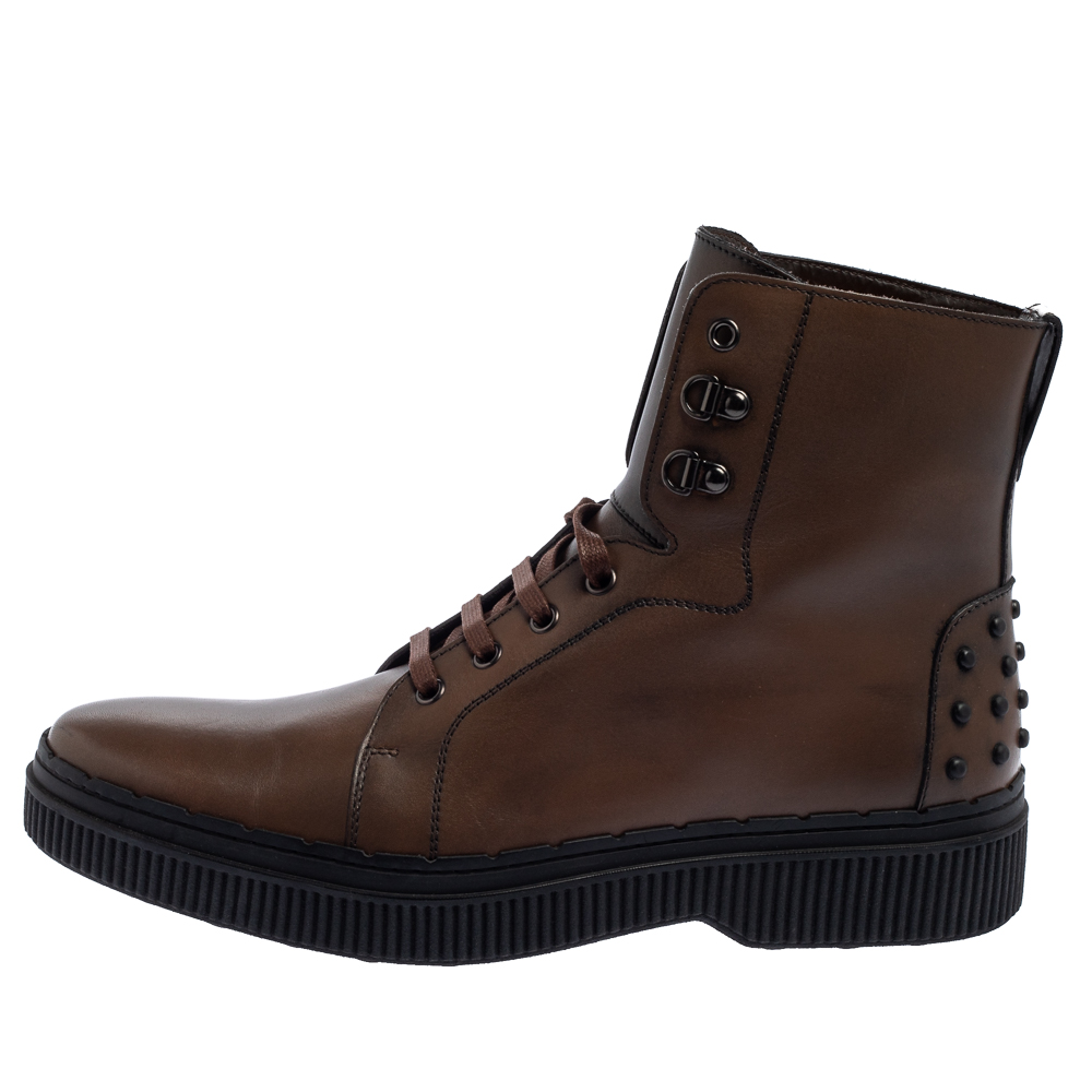 

Tod's Brown Leather Ankle Boots Size