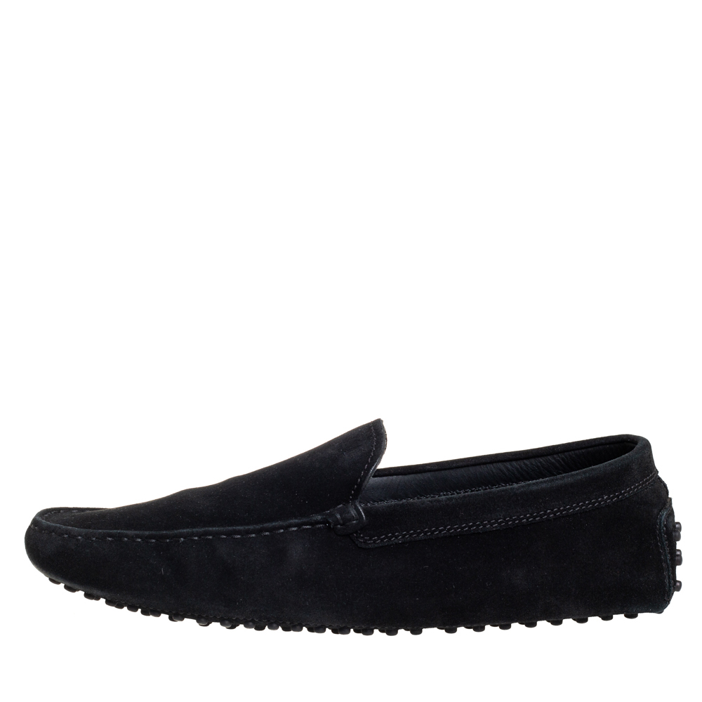 

Tod's Black Suede Slip On Loafers Size
