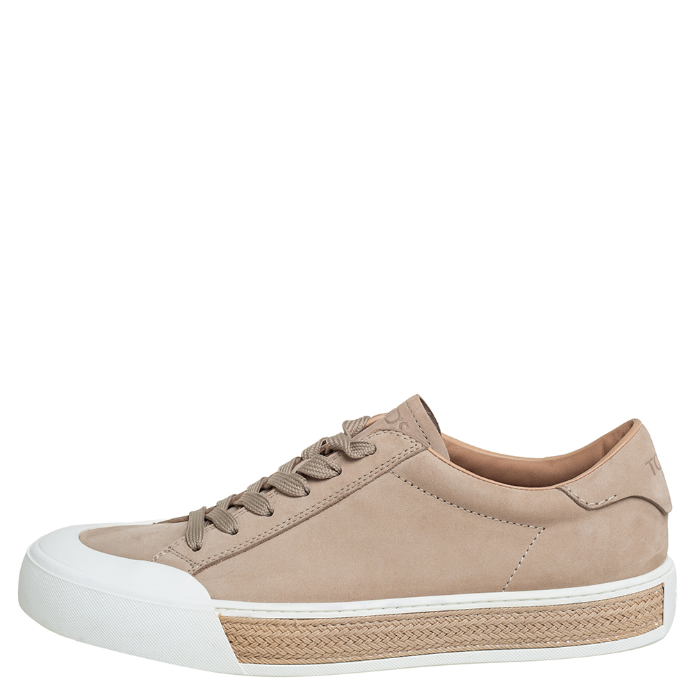 

Tod's Beige Nubuck Leather Low Top Sneakers Size